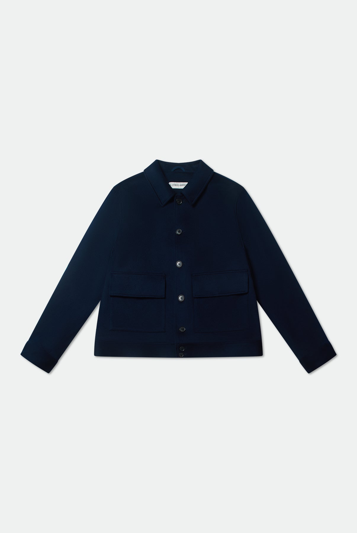 Sebastian Navy Loro Piana Cropped Patch Pocket Jacket