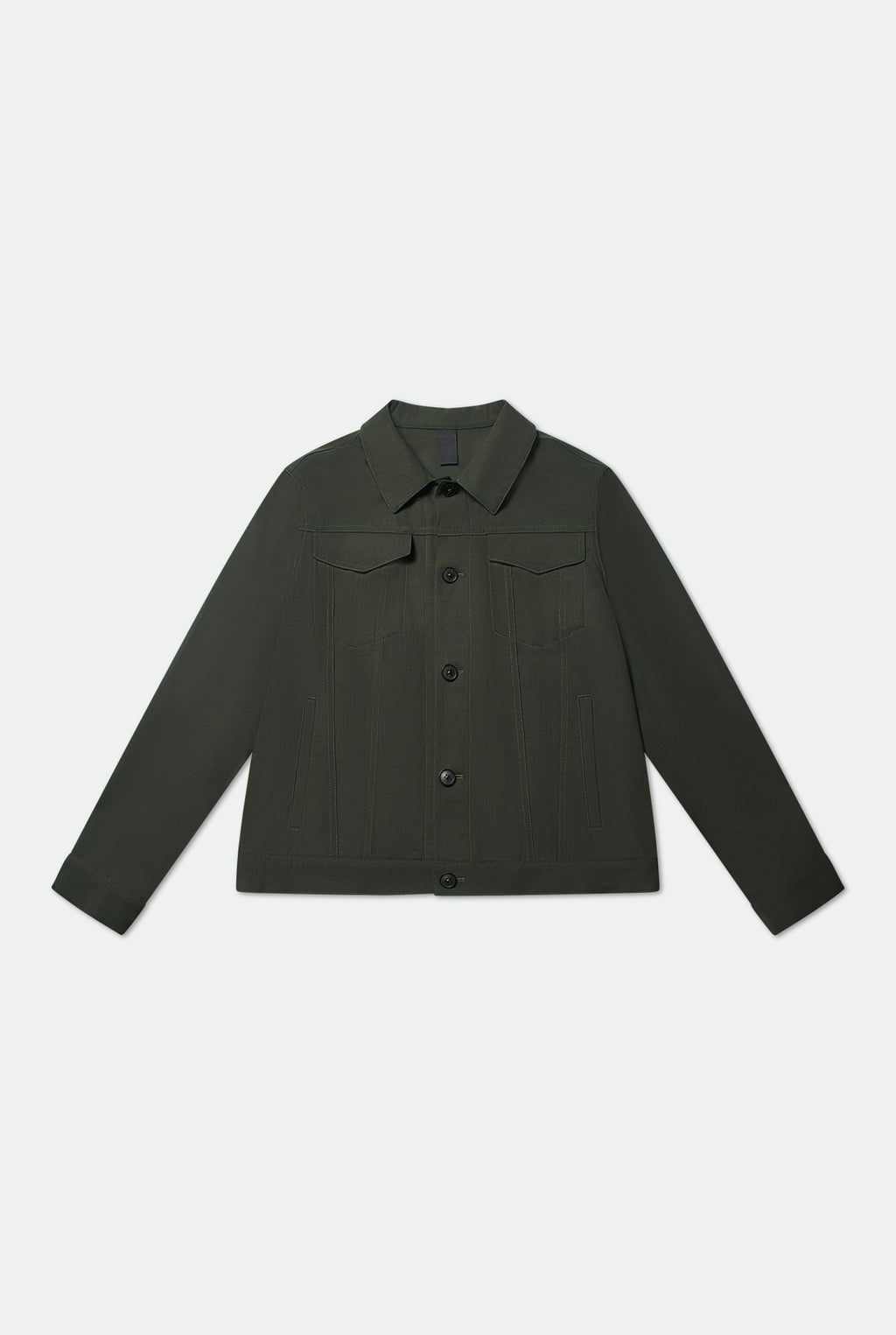 Casely Hayford Axel Misty Olive Trucker Jacket, product image. 