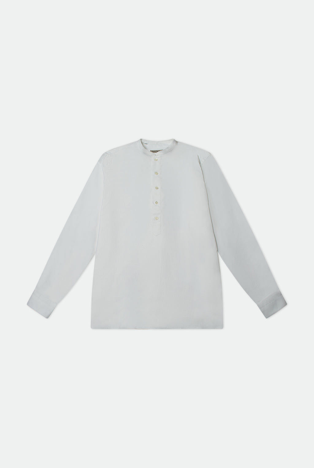 Casely-Hayford Tyler White Collarless Cotton Shirt. 
