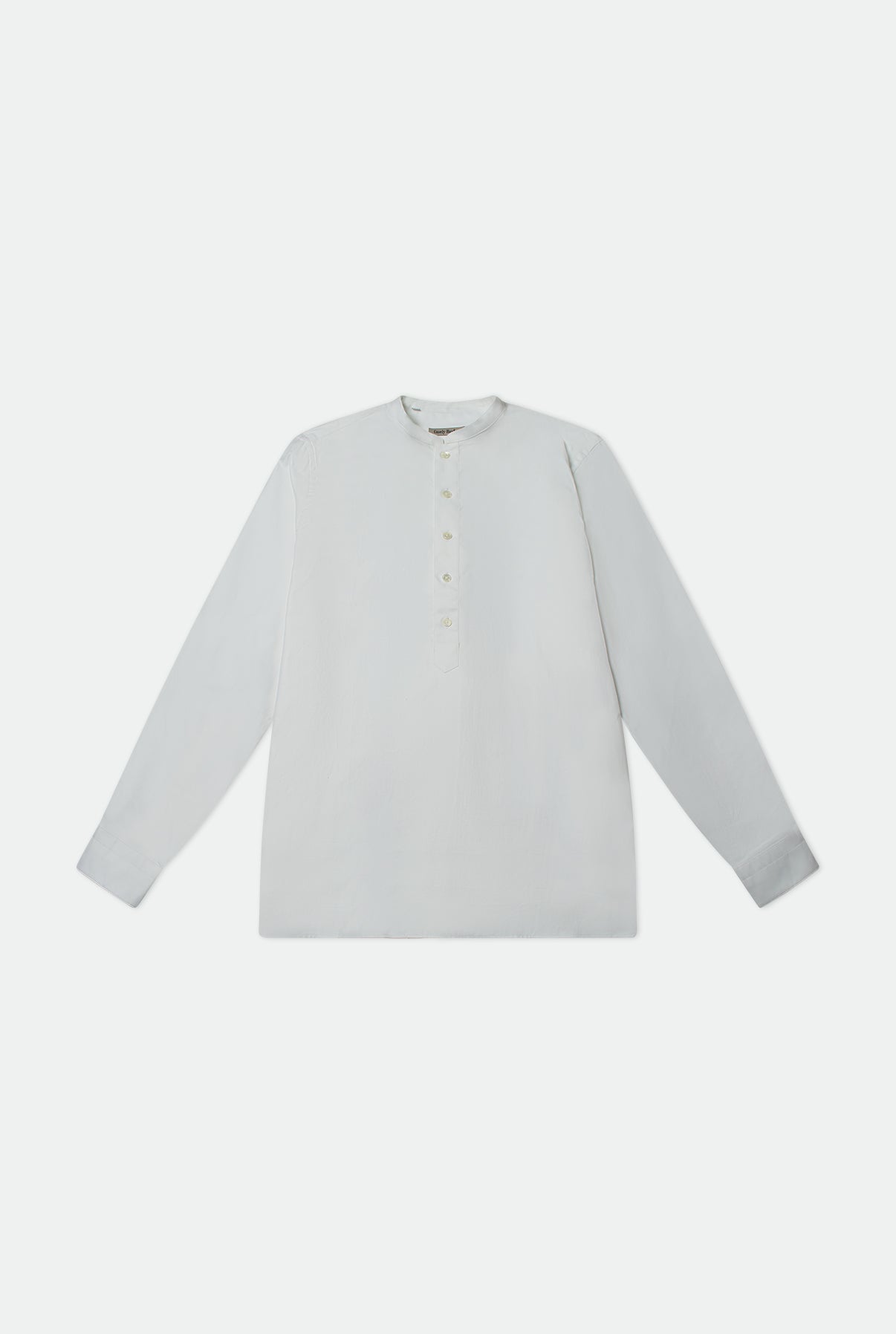 Casely-Hayford Tyler White Collarless Cotton Shirt. 
