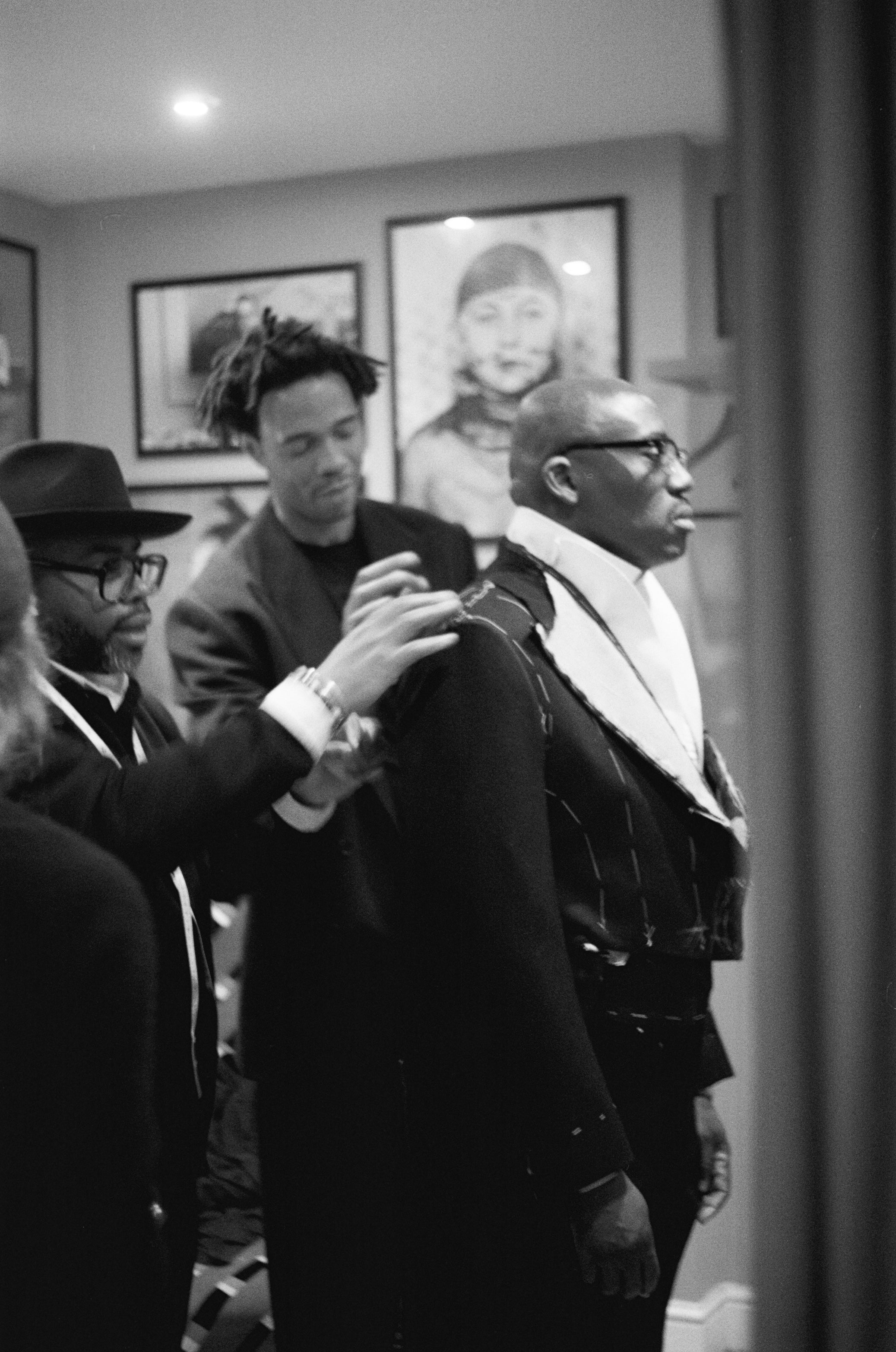 Edward Enninful wears bespoke Casely-Hayford suit. 