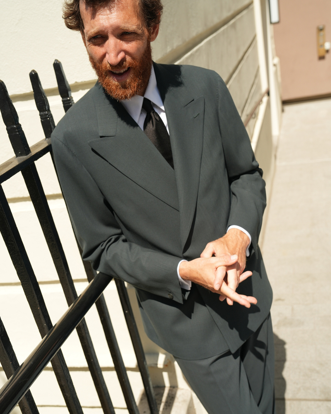 Model wear Casely-Hayford relaxed tailored suit. 