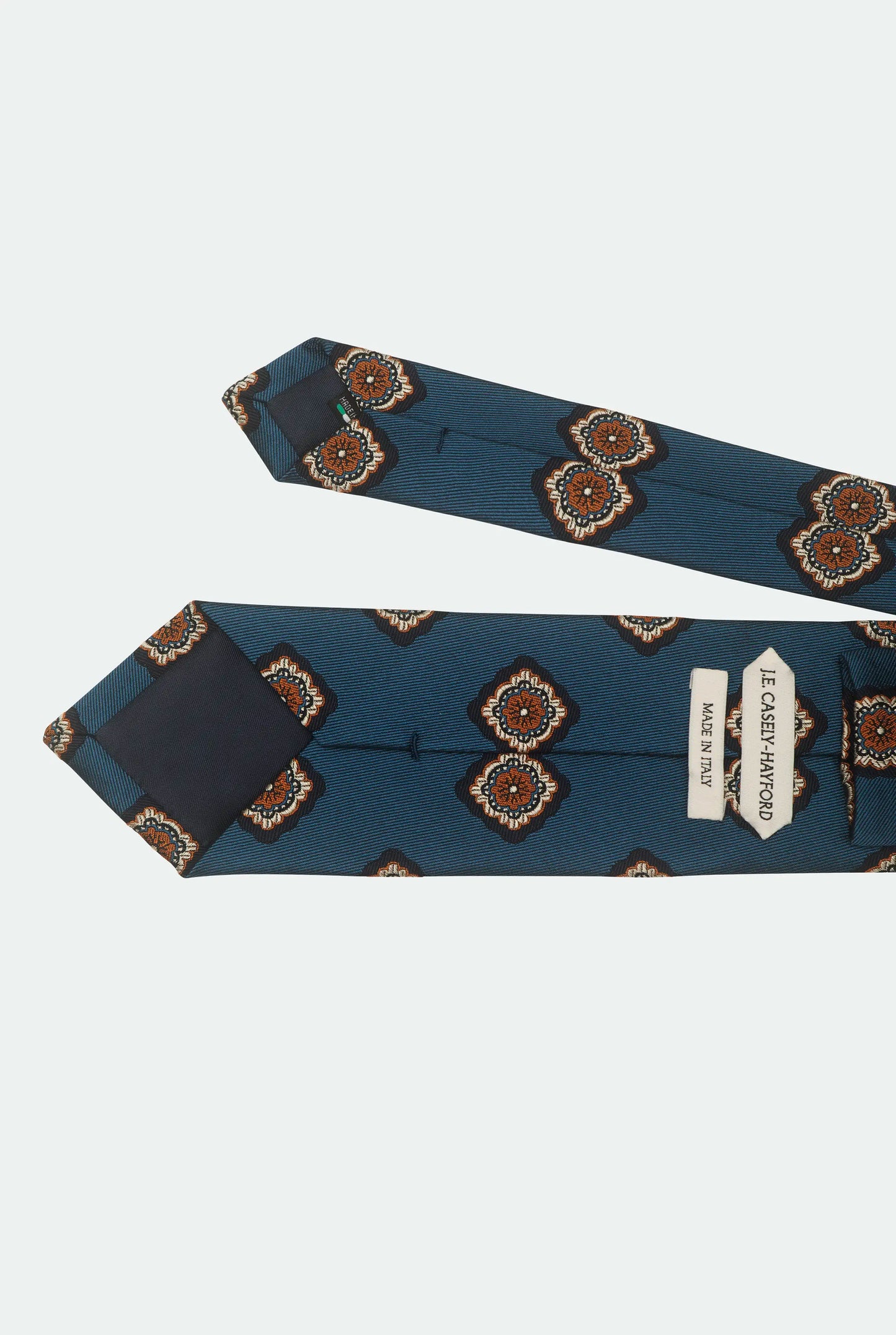 Italian Teal Jacquard Silk Satin Tie