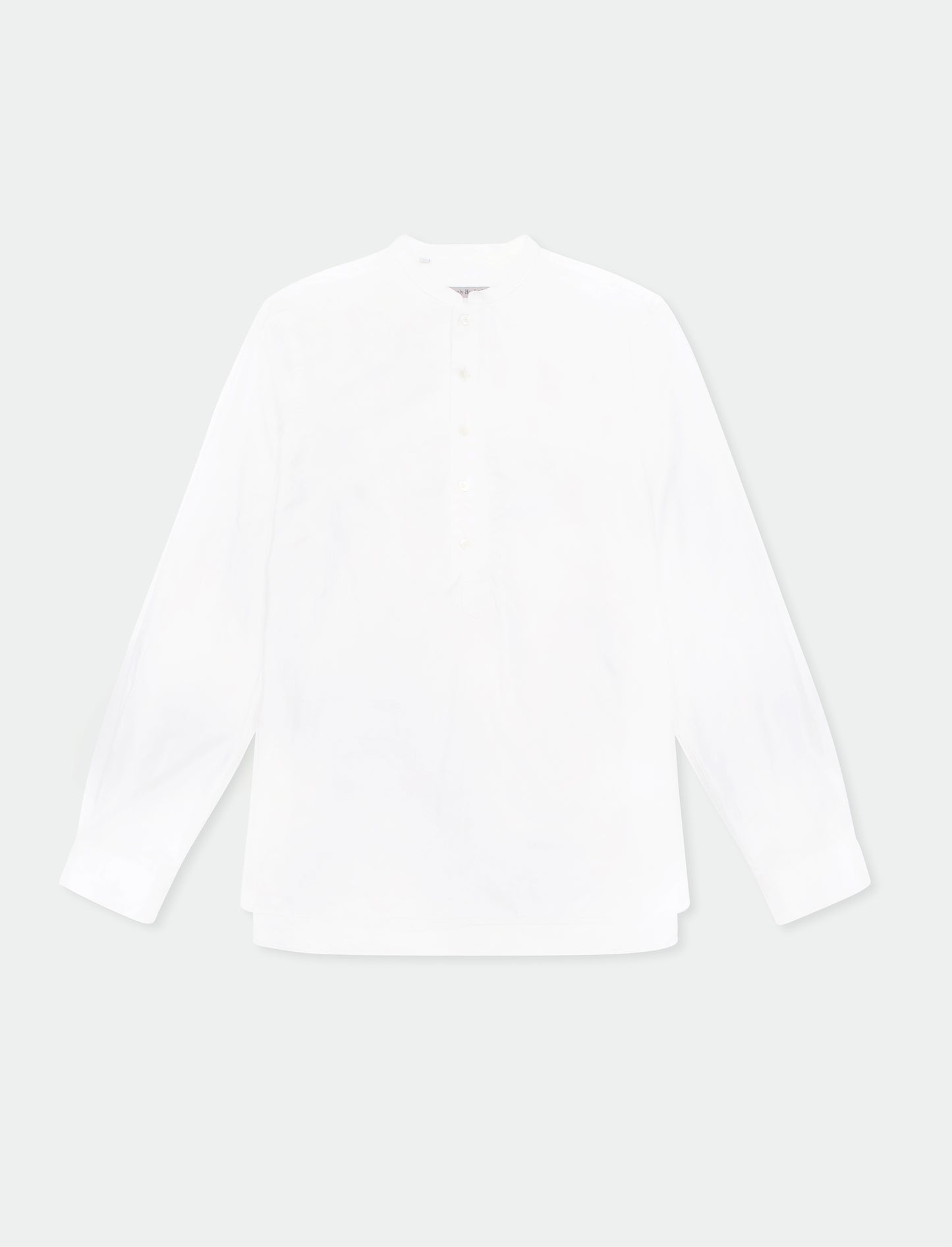 Tyler White Collarless Cotton Shirt