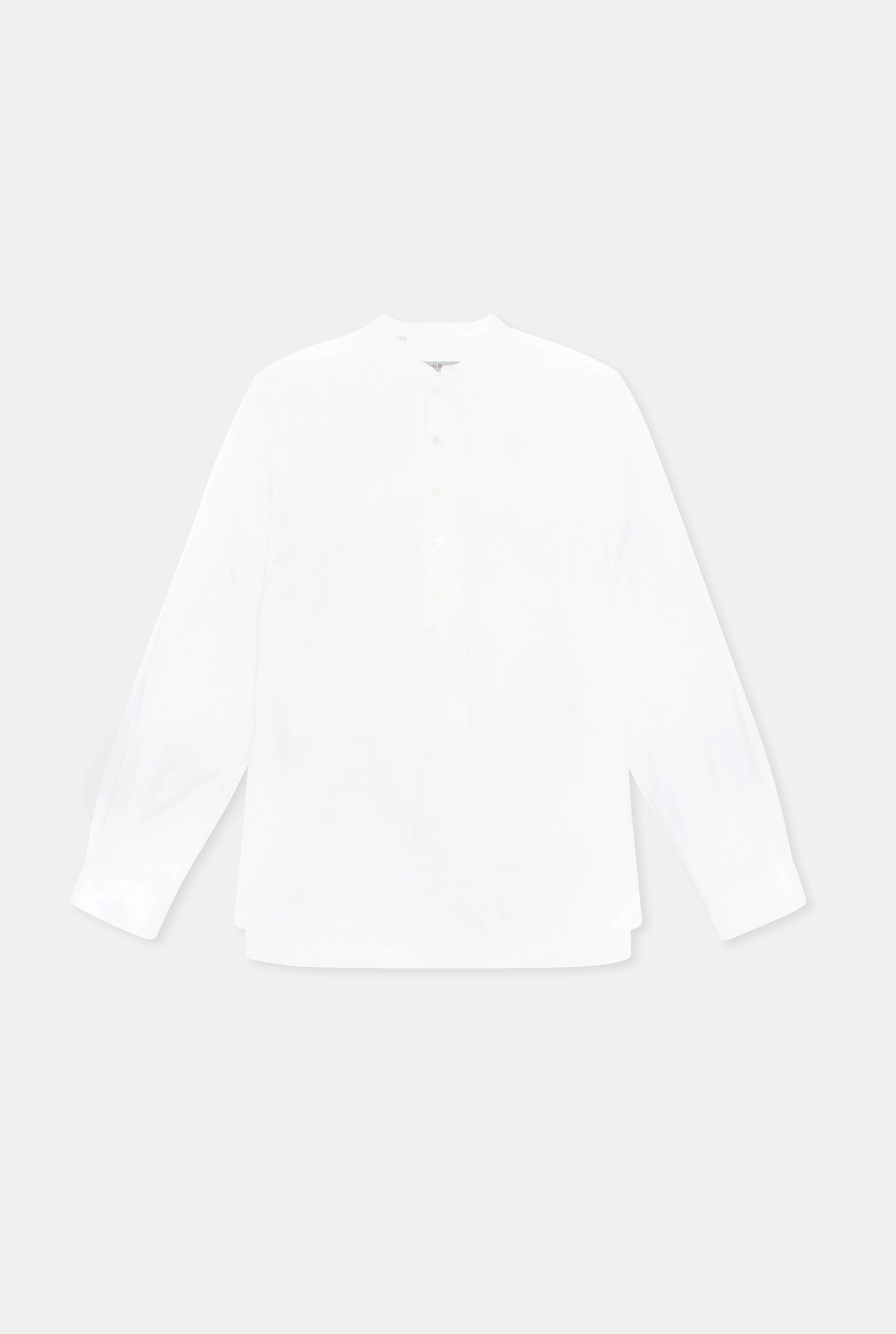 Tyler White Collarless Cotton Shirt