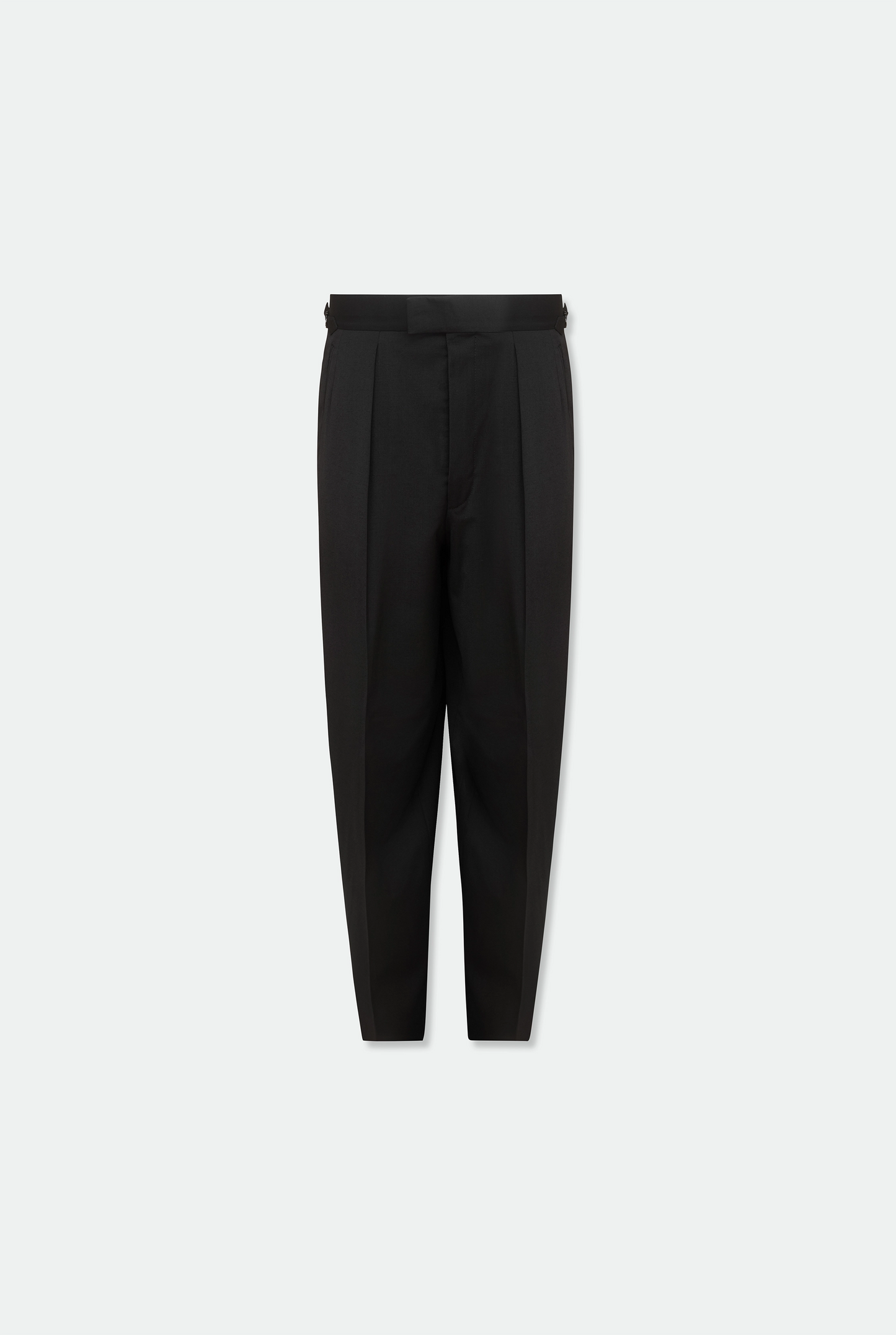 Hannes Black Wide Legged Wool Trousers