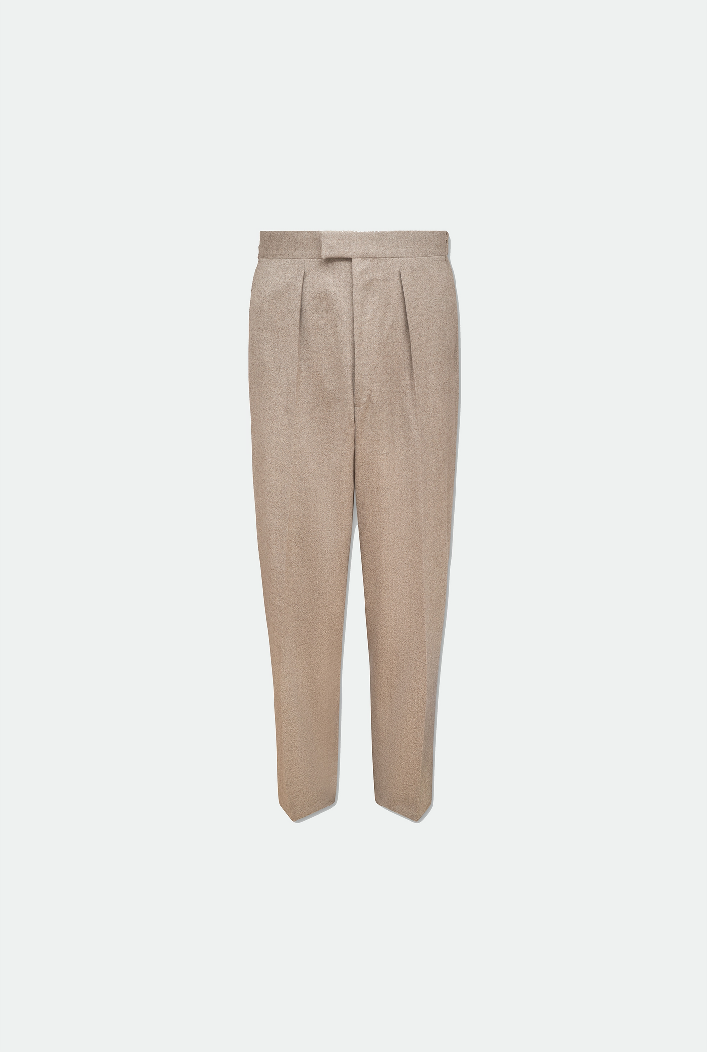 Fidel Sandalwood Straight Leg Wool Flannel Trousers