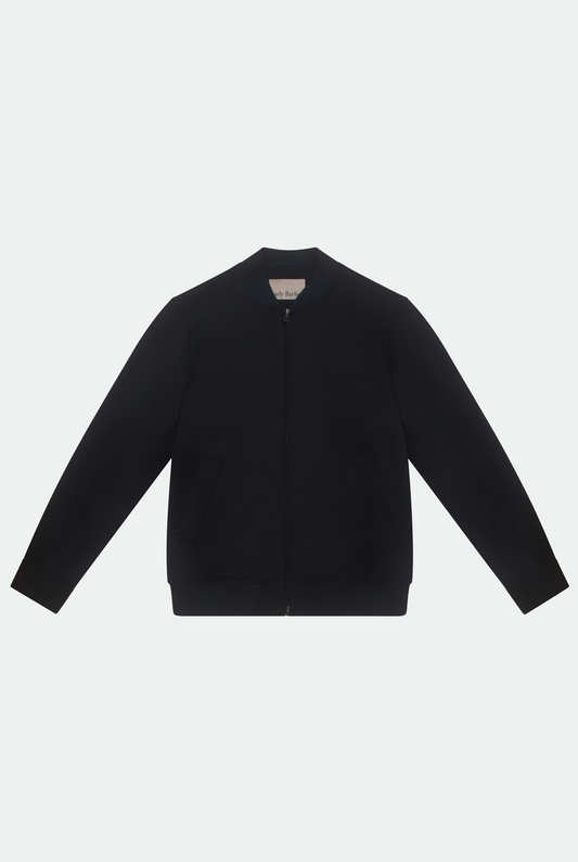 Andreas Navy Barathea Wool Bomber Jacket