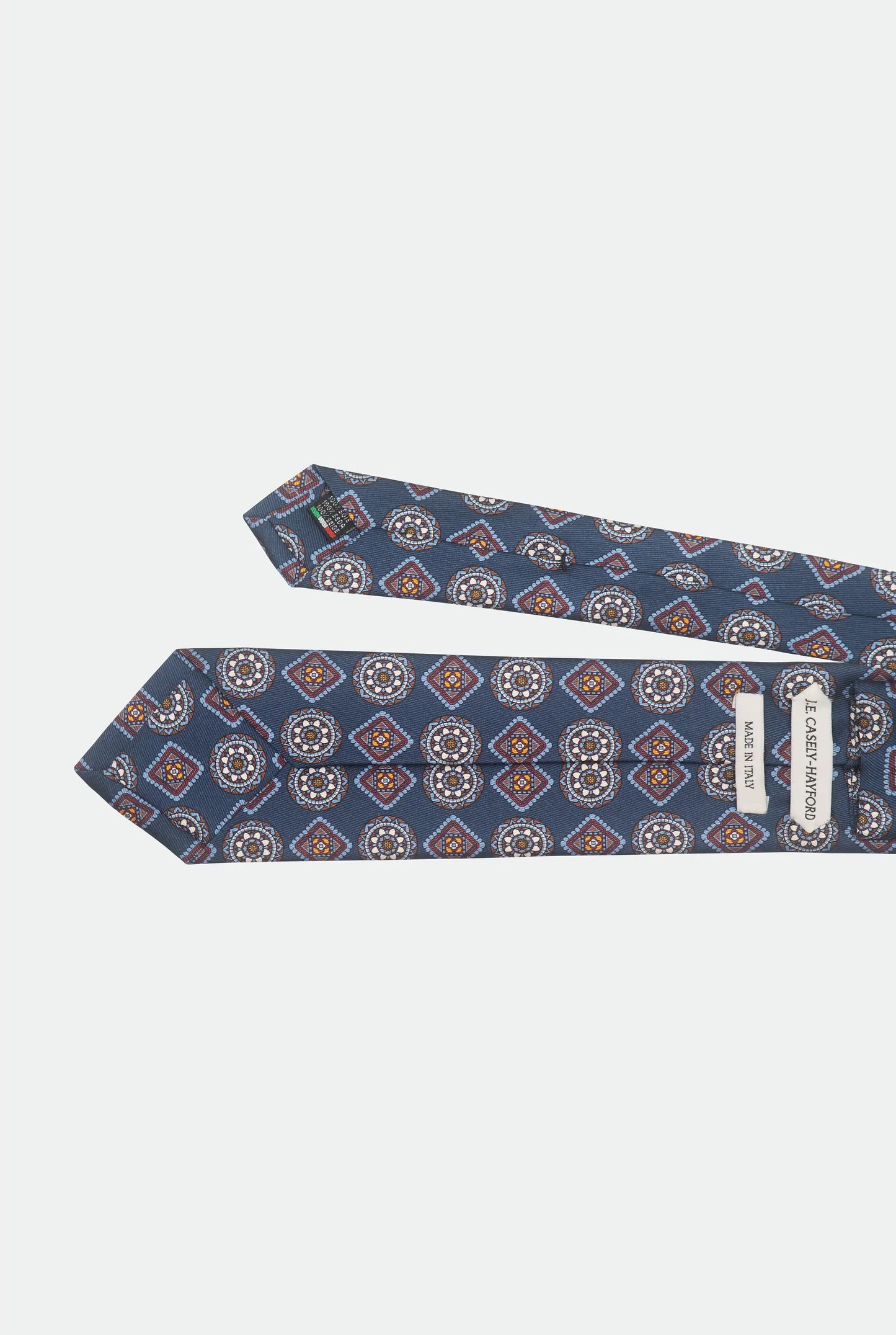 Italian Geometric Silk Satin Tie