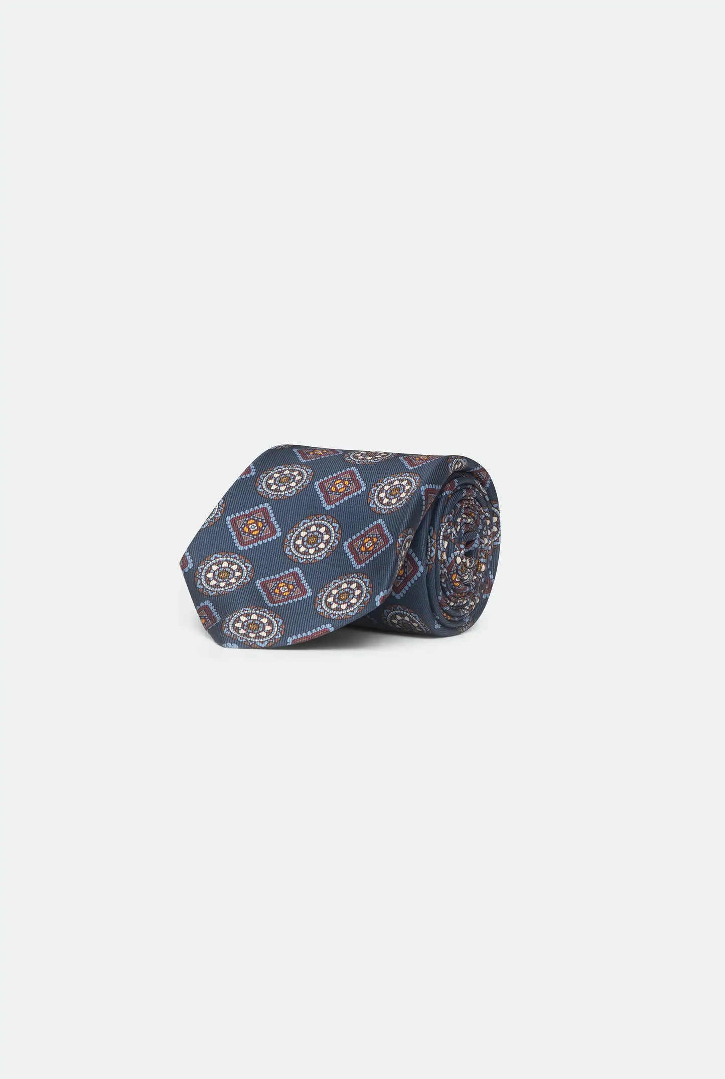 Italian Geometric Silk Satin Tie