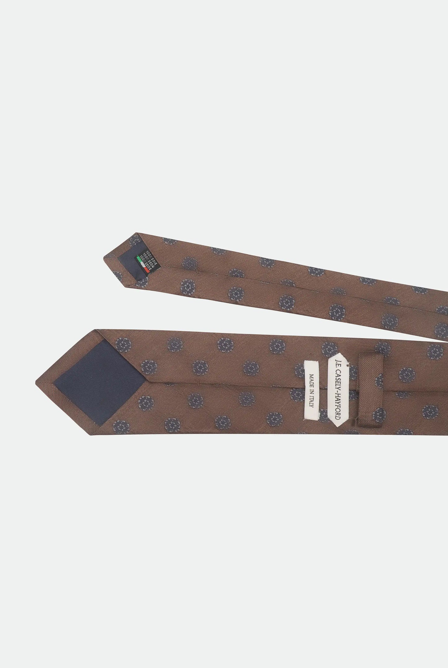 Italian Brown Silk Satin Tie