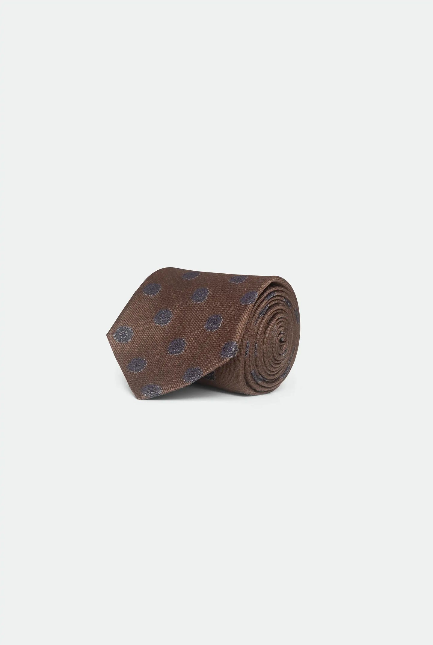 Italian Brown Silk Satin Tie