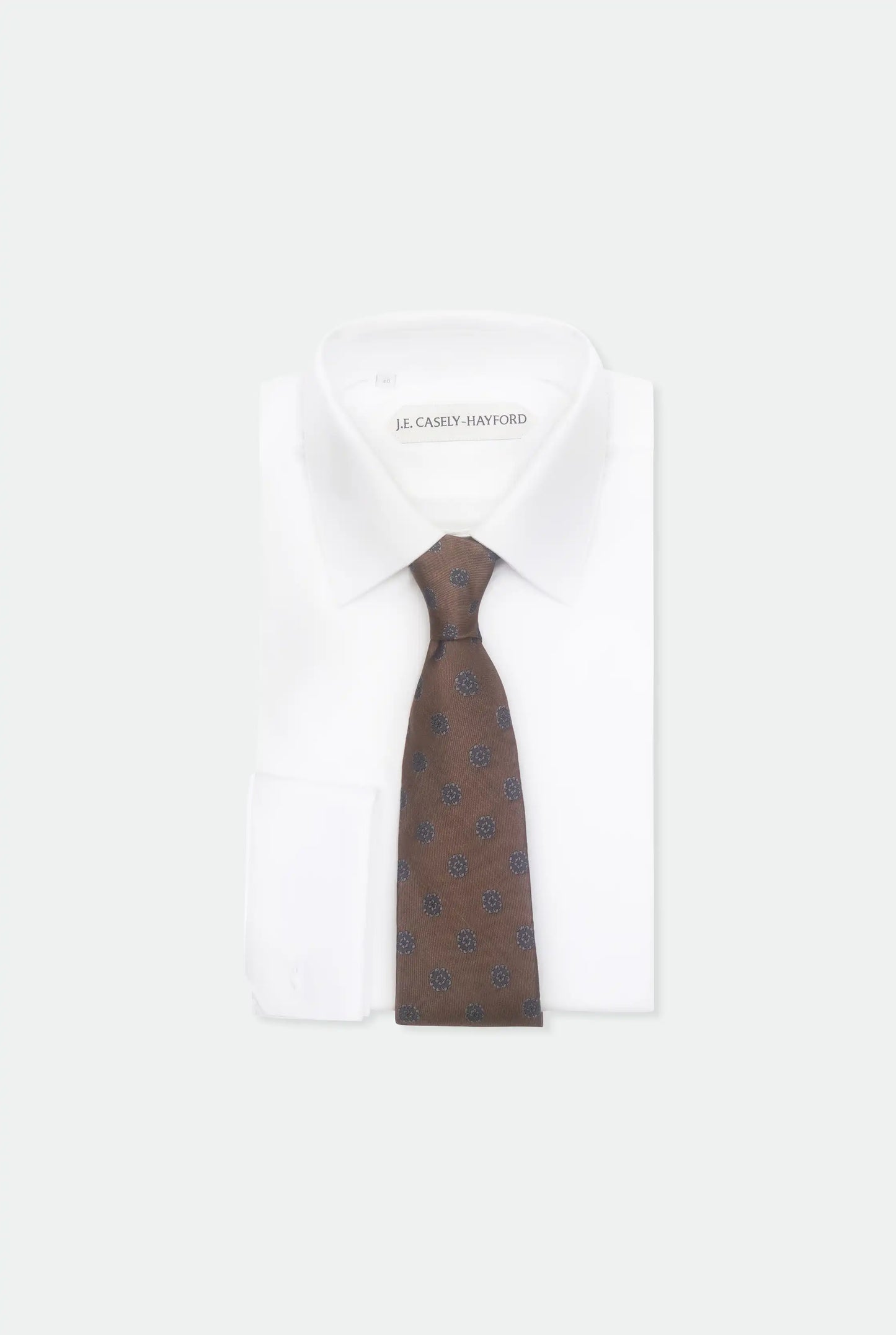 Italian Brown Silk Satin Tie