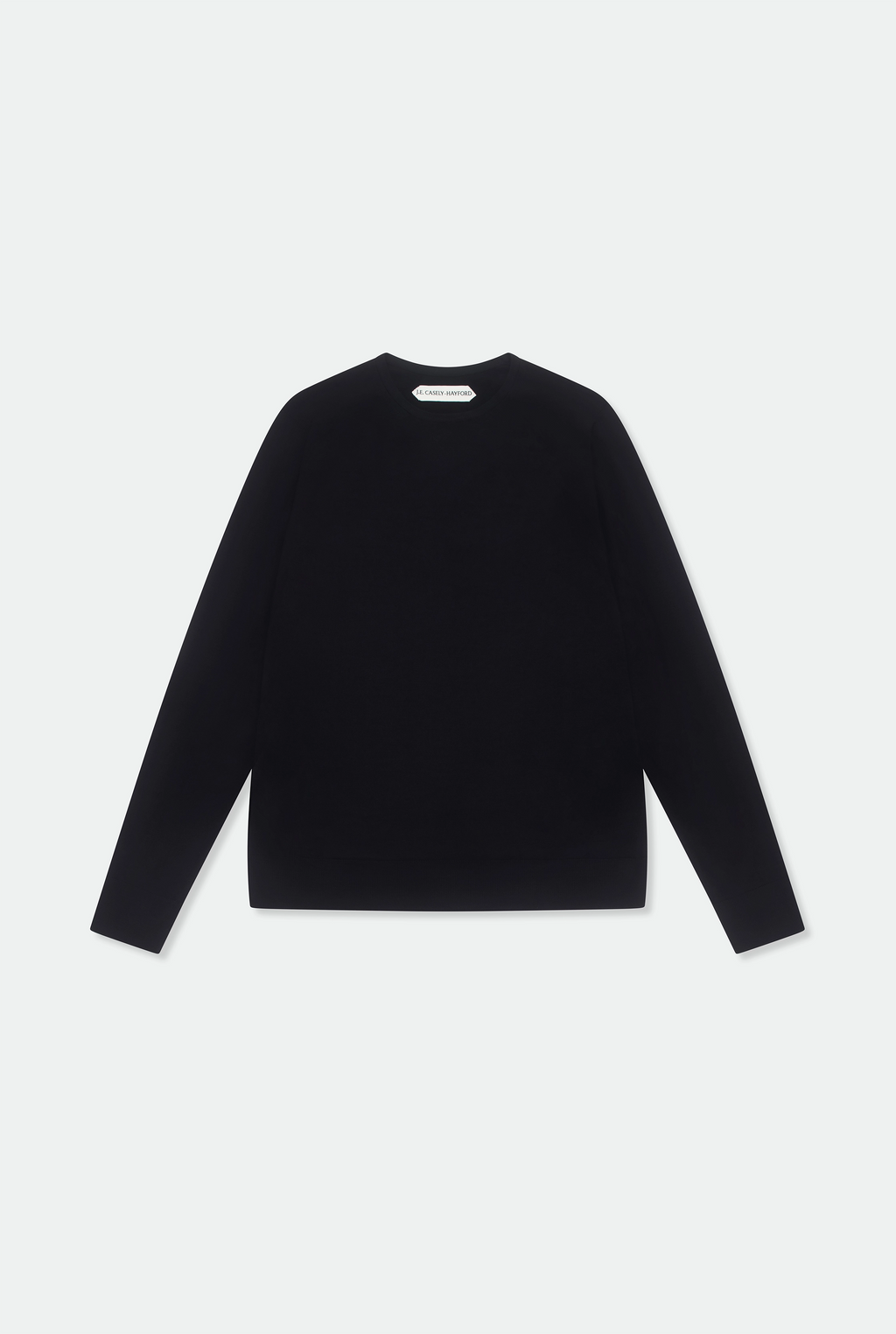 Casely-Hayford Augustin Navy Merino Wool Crew Neck Jumper, product image. 