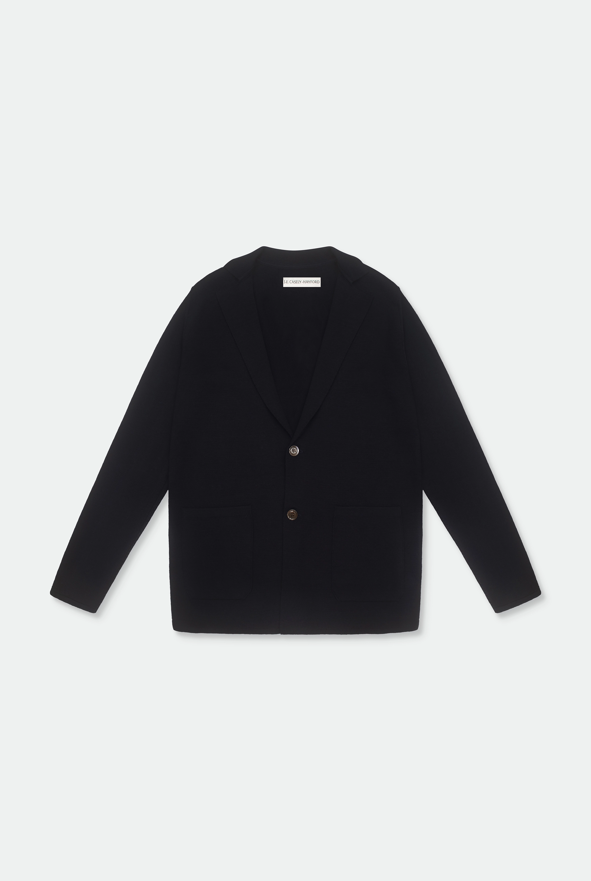 Casely-Hayford Cole Navy Knitted Notch Lapel Blazer, product image 