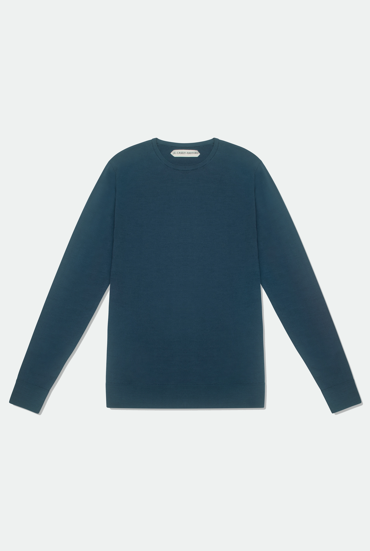 Augustin Petrol Blue Crew Neck Cotton Jumper