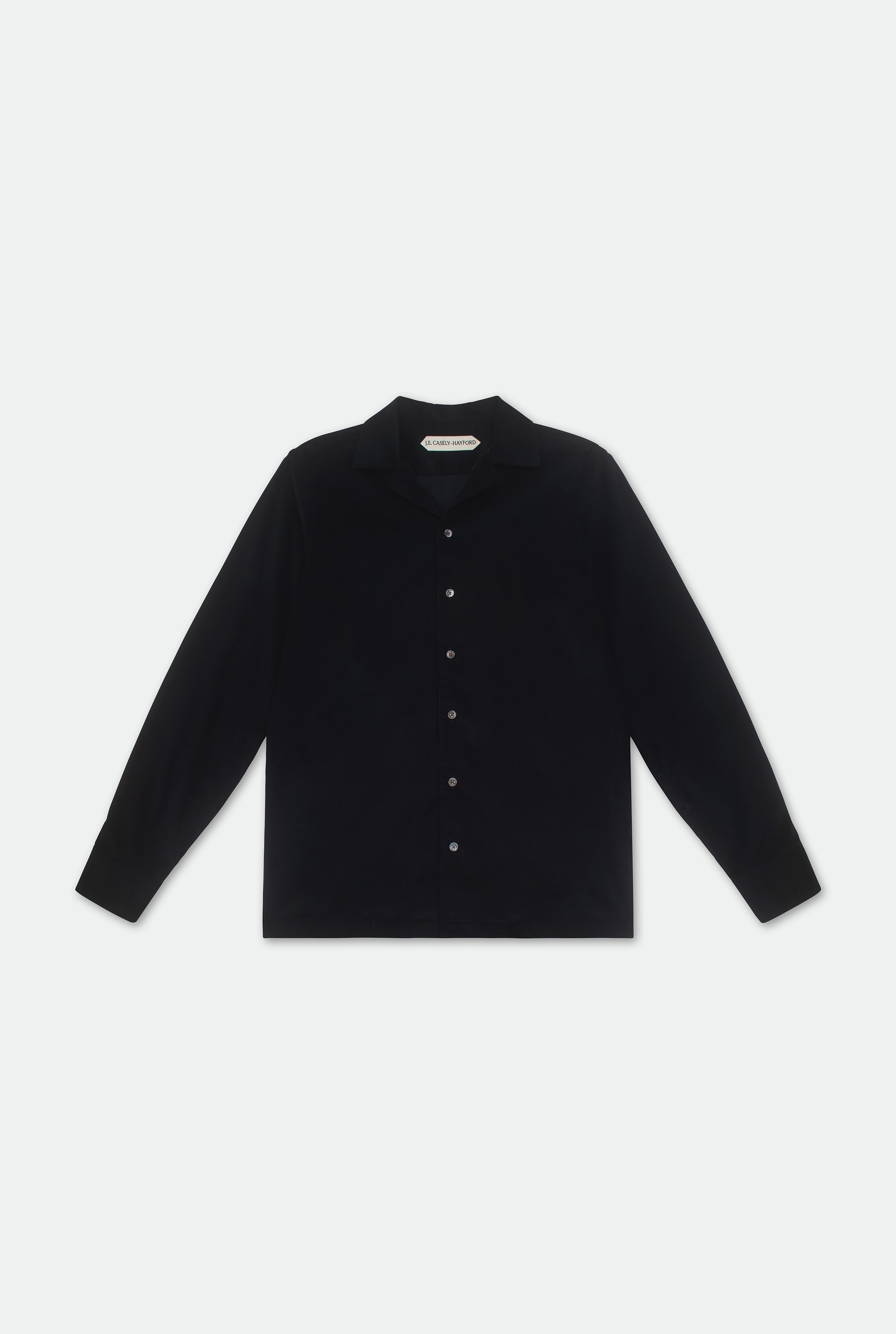 Casely-Hayford Jax Navy Camp Collar Corduroy Shirt, product image. 