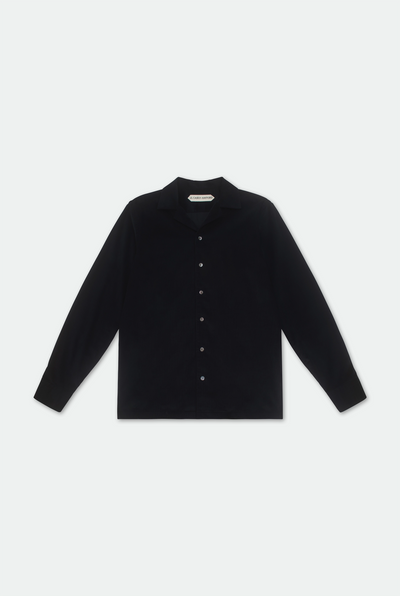 Casely-Hayford Jax Navy Camp Collar Corduroy Shirt, product image. 