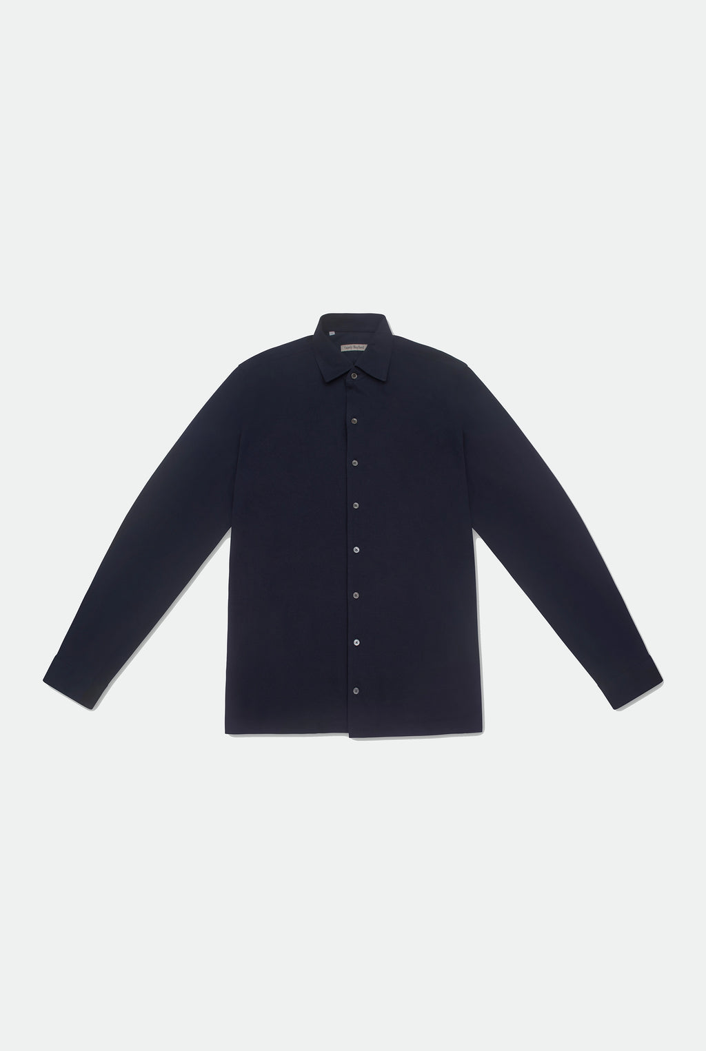 Casely-Hayford Jesper Navy One Piece Collar Pique Shirt, product image.