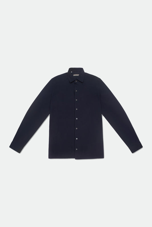 Jesper Navy One Piece Collar Pique Shirt