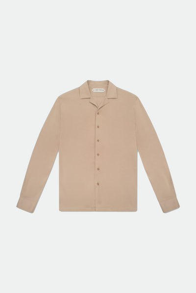 Casely-Hayford Jax shirt in beige. 