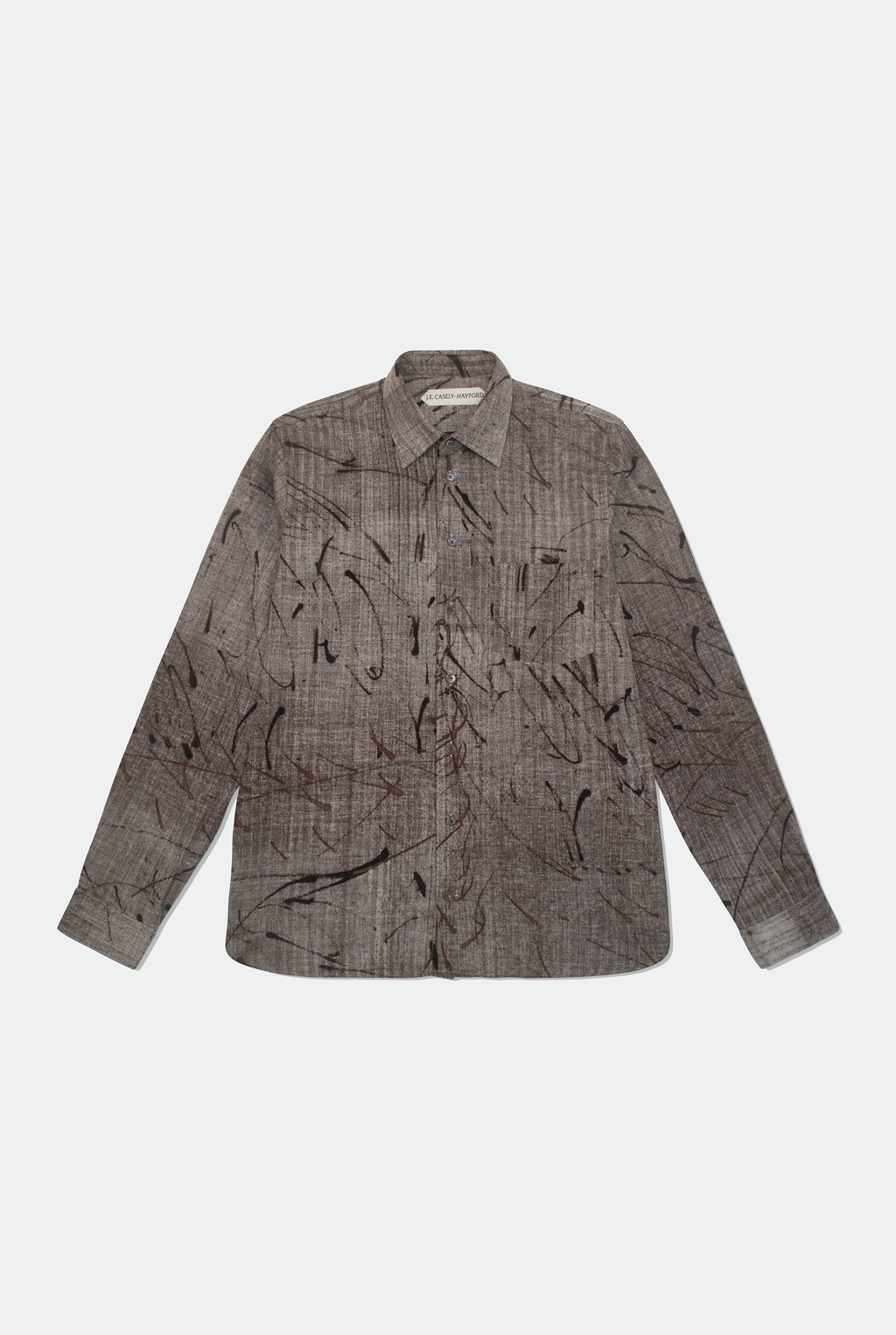 Casely-Hayford Stanway Brown Relaxed Cotton Shirt, product image. 
