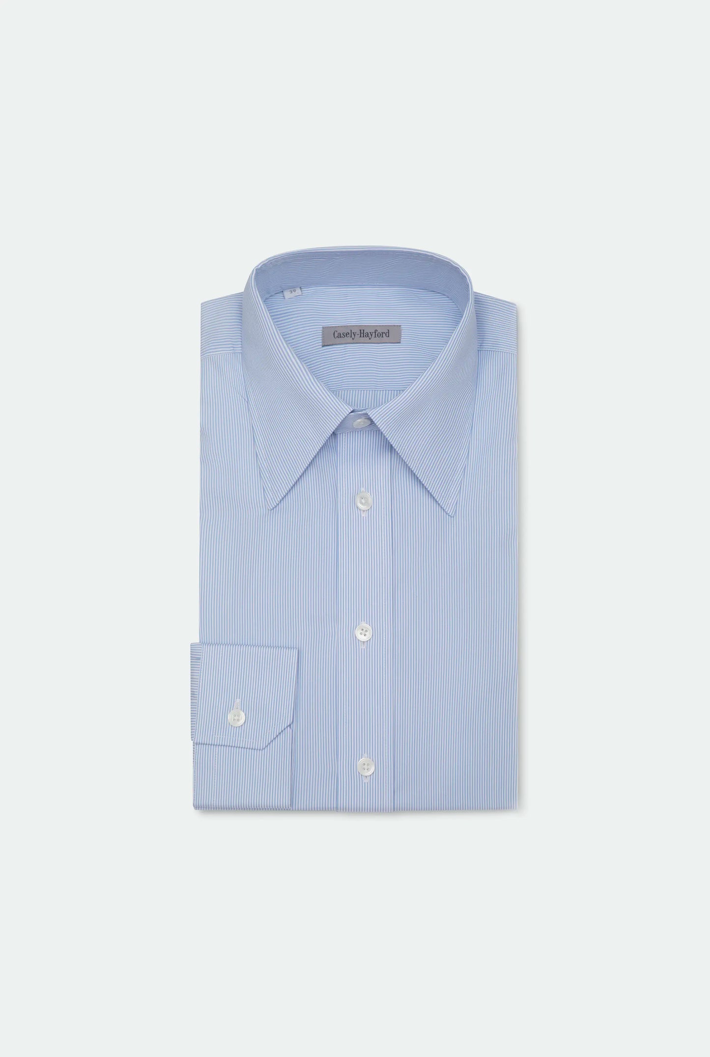 Duval Blue King Collar Pinstripe Cotton Shirt