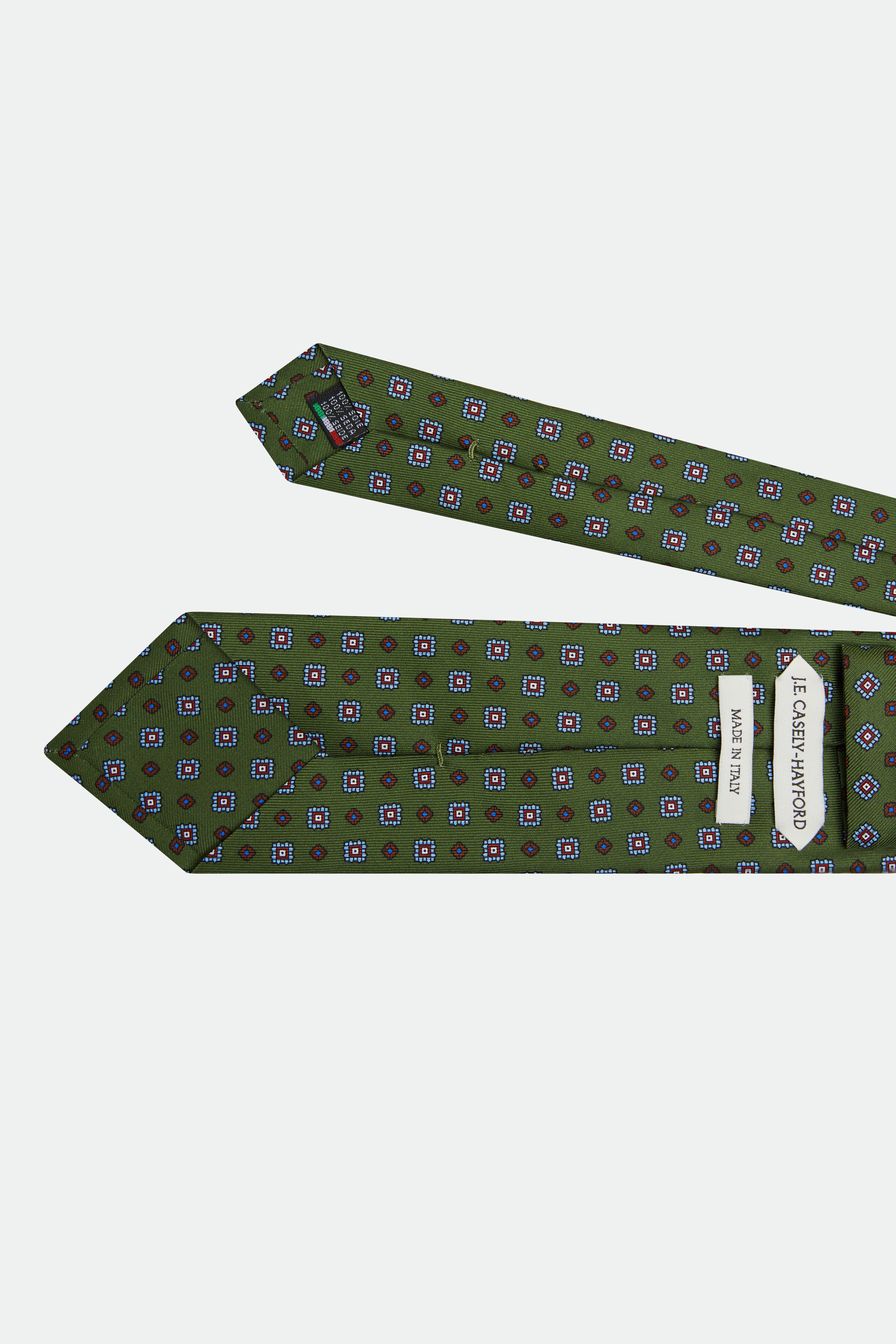 Italian Green Floral Silk Tie