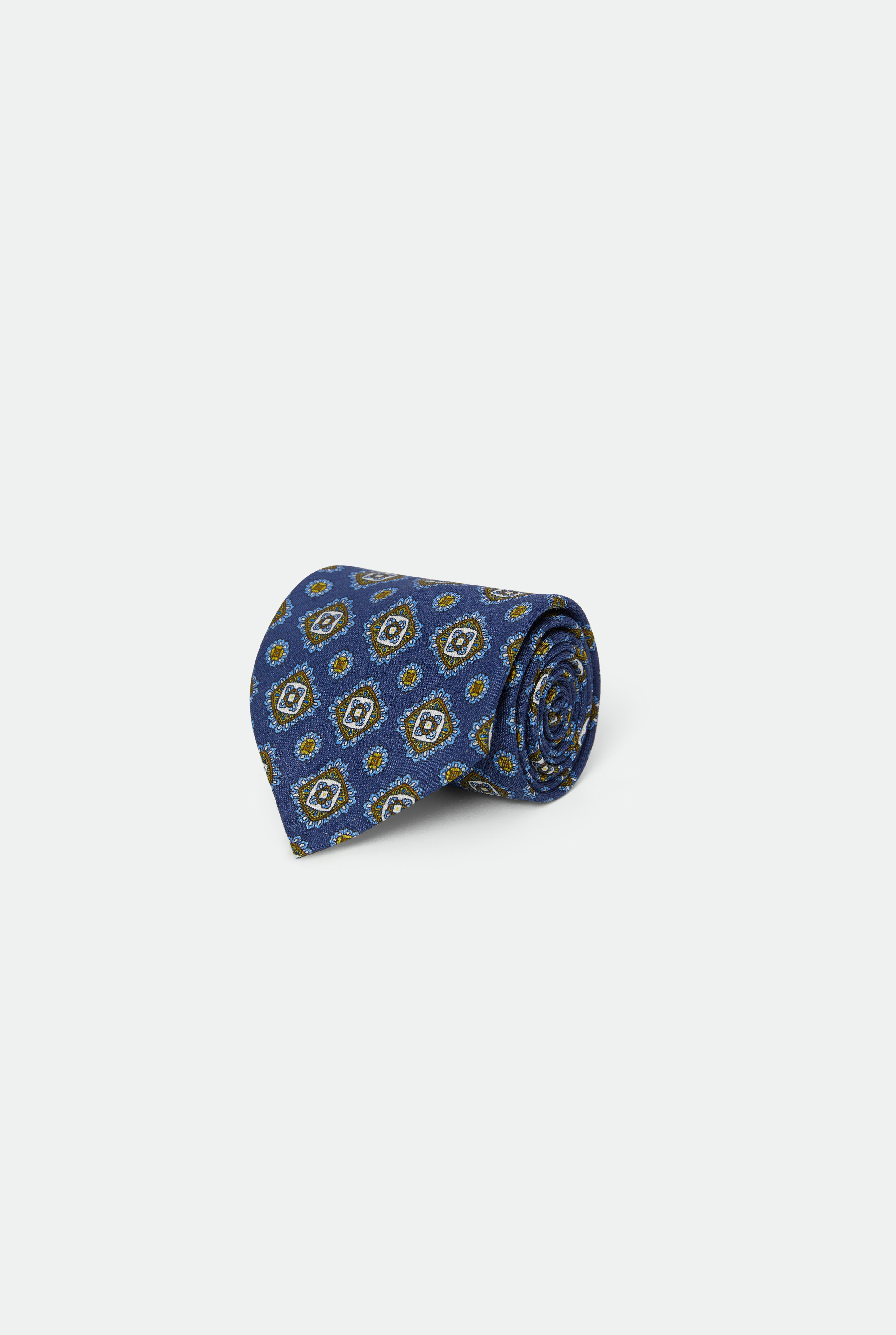 Italian Blue Geometric Silk Tie