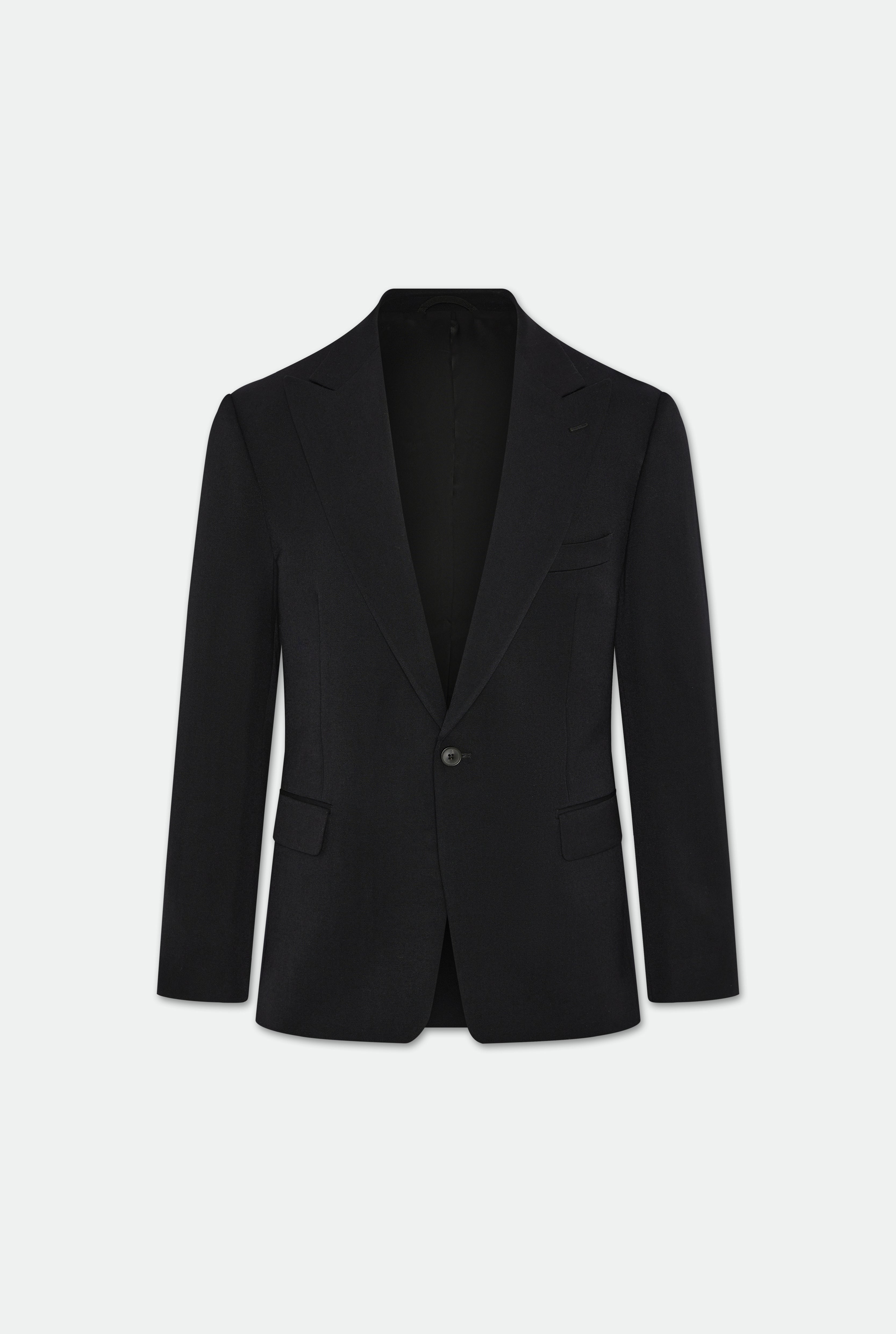 Dimitri Black Single Breasted Two Piece Wool Suit