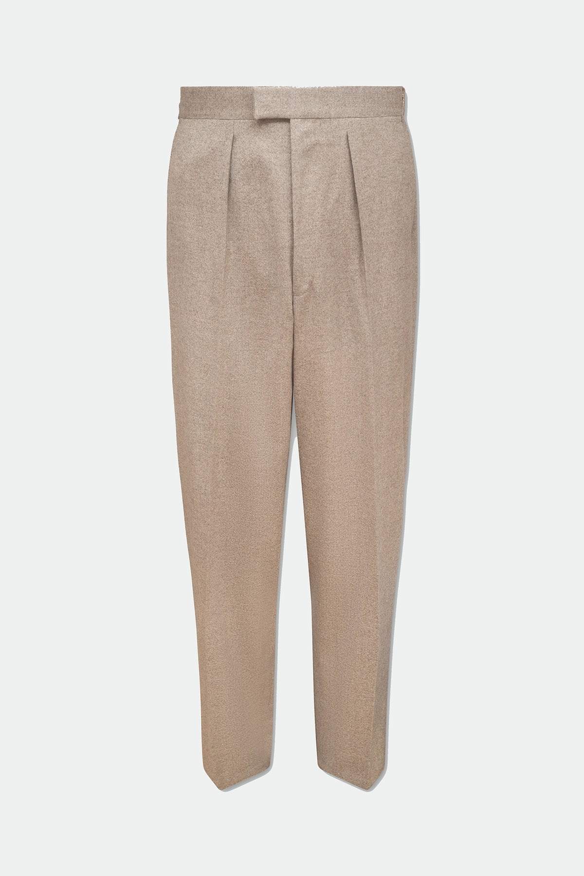 Fidel Sandalwood Straight Leg Wool Flannel Trousers