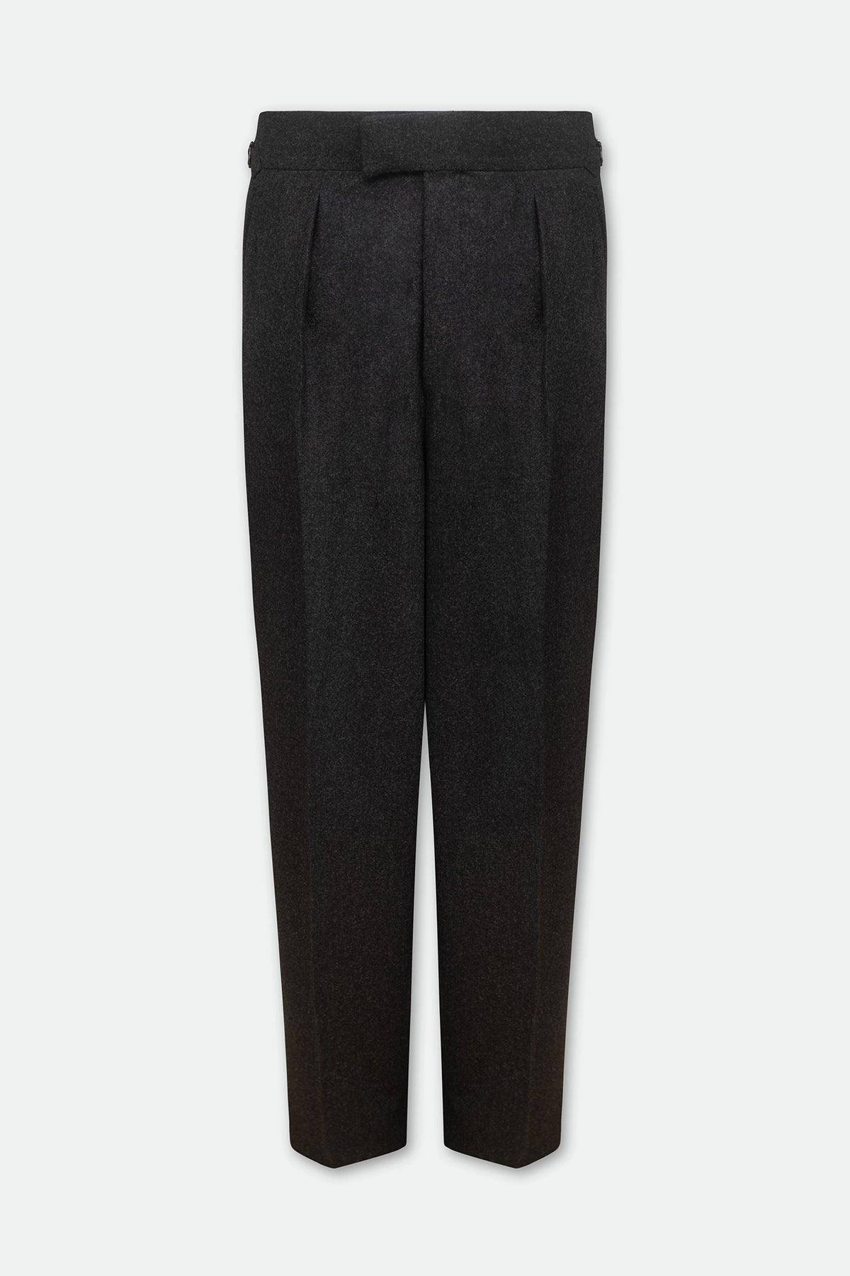 Hannes Charcoal Wide Legged Wool Trousers