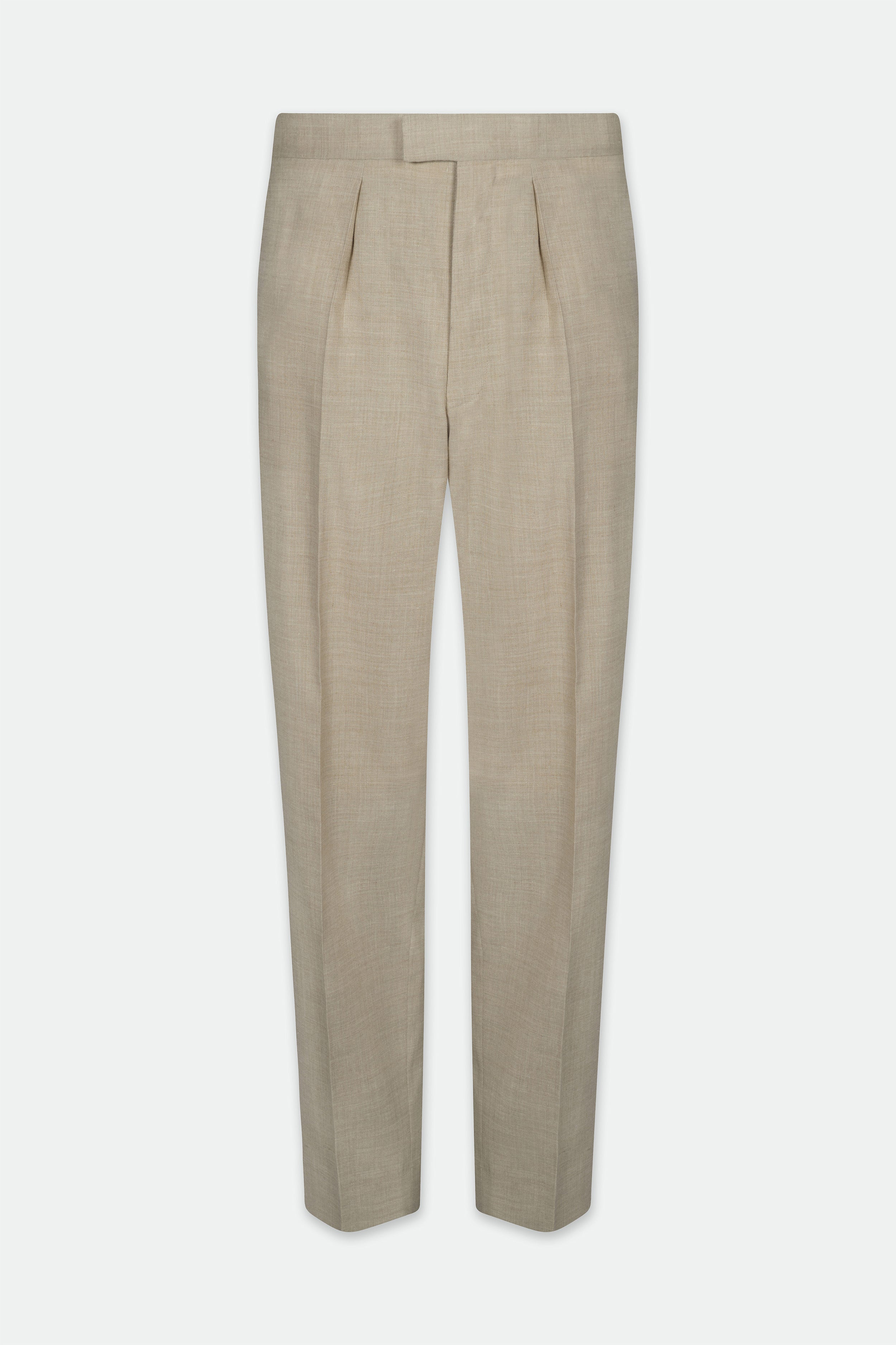 Fidel Sand Linen Straight Legged Trousers