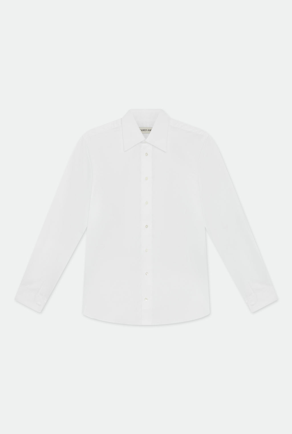 Duval White Long Point Collar Cotton Shirt