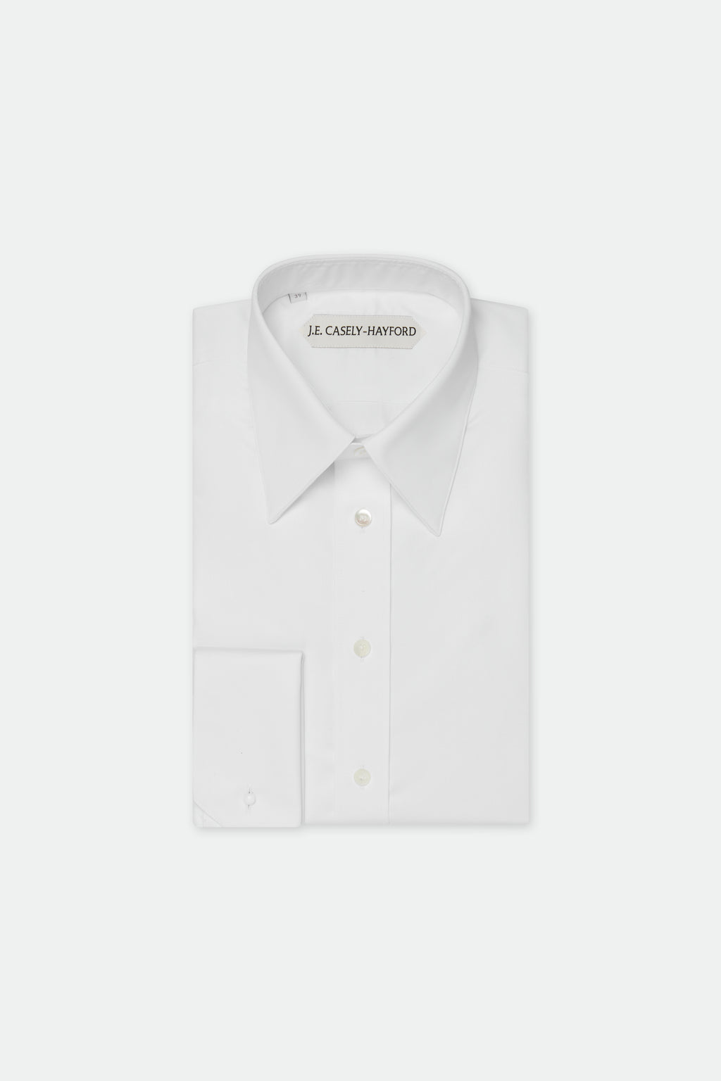 Duval White Long Point Collar Cotton Shirt