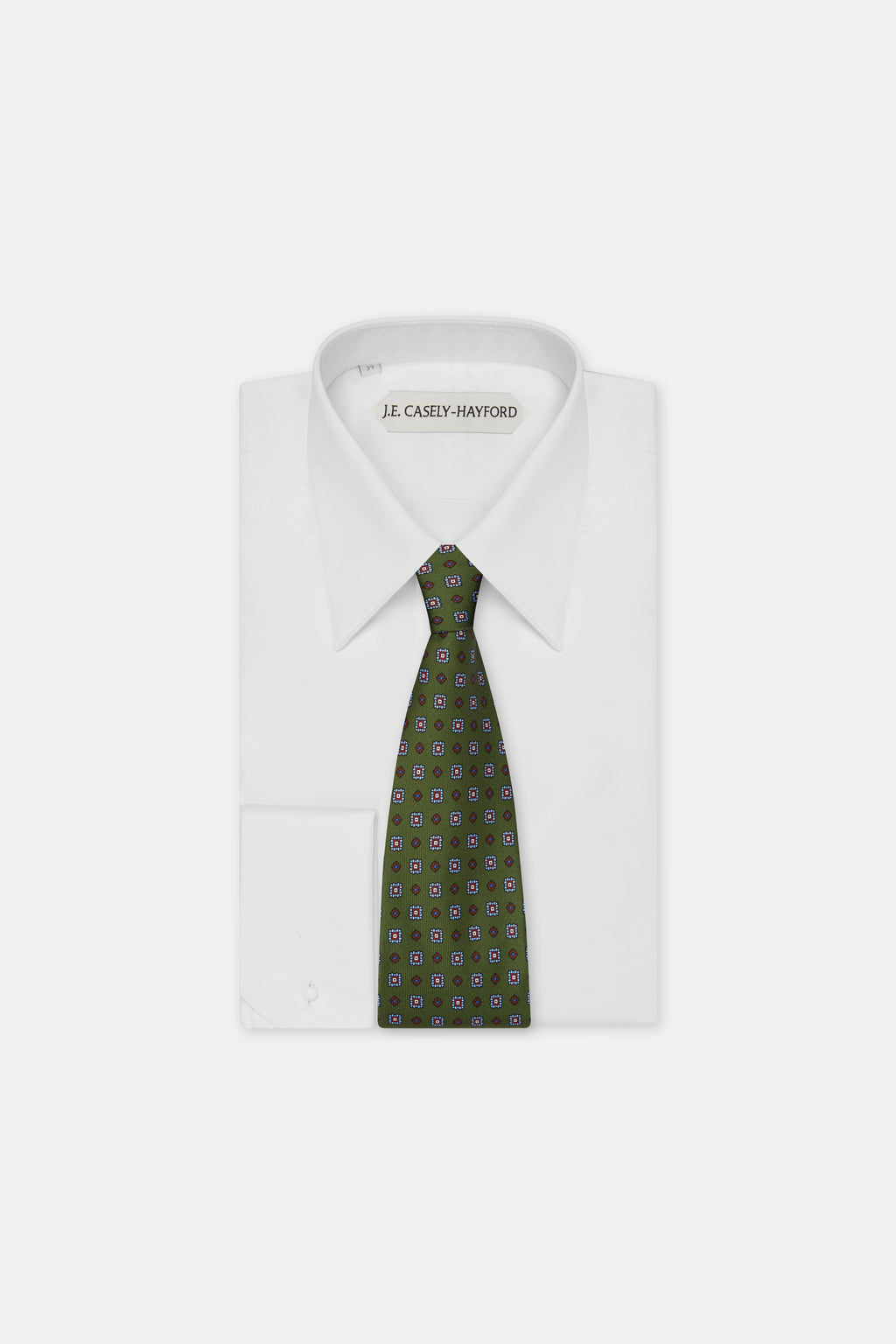 Italian Green Floral Silk Tie