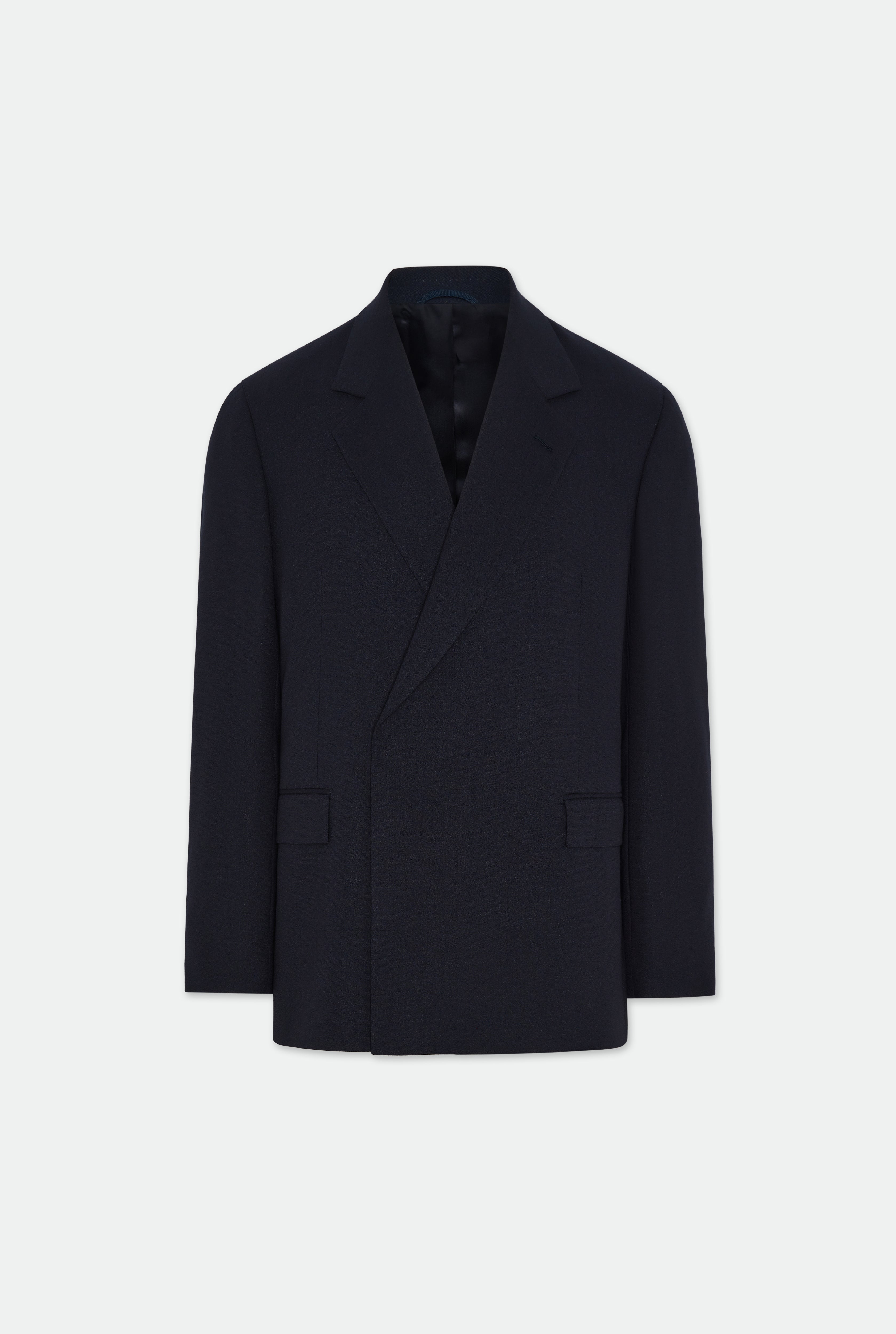 Ofili Navy Crepe Concealed Button Suit