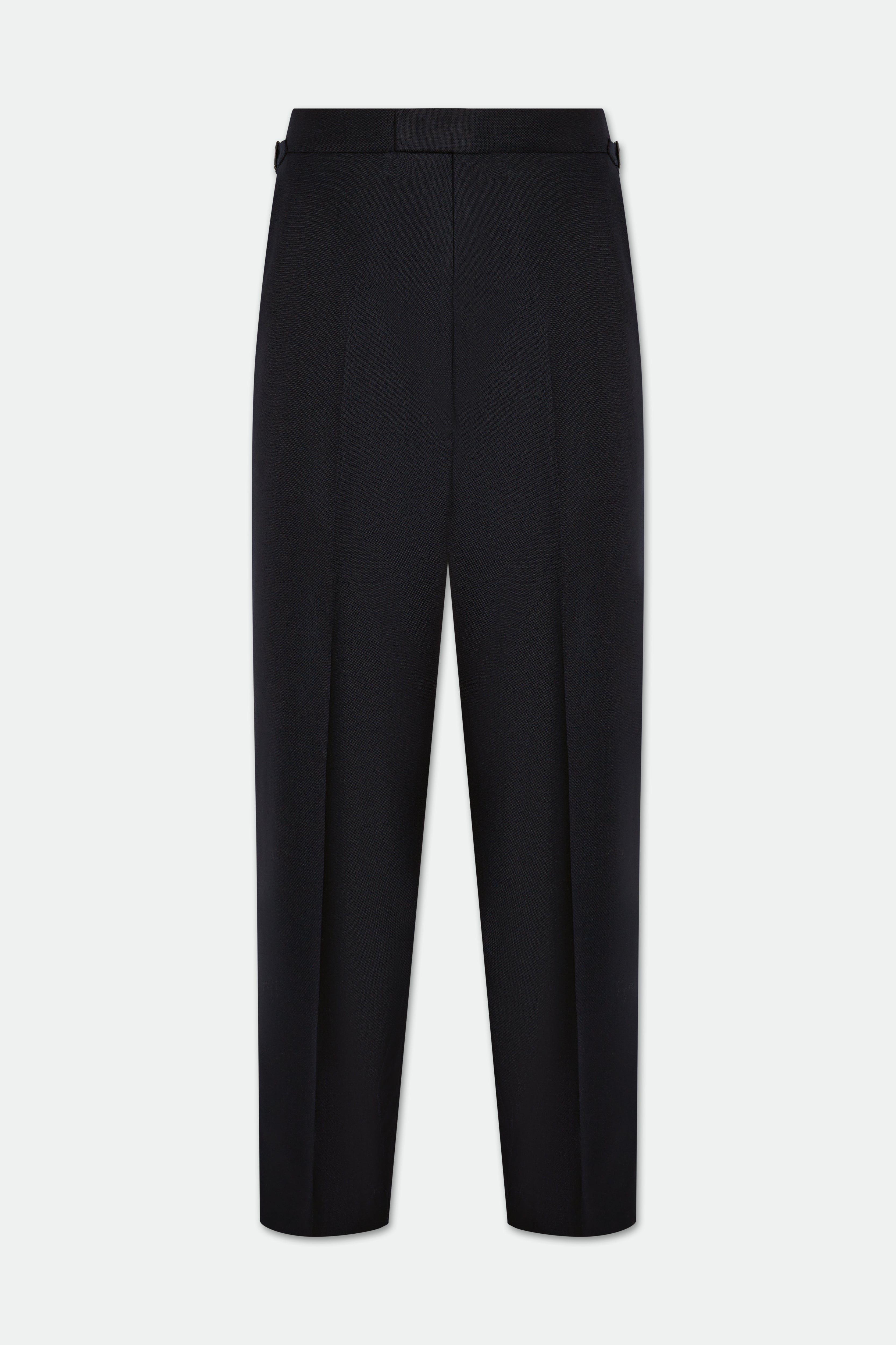 Fidel Navy Hopsack Wide Straight Leg Trouser