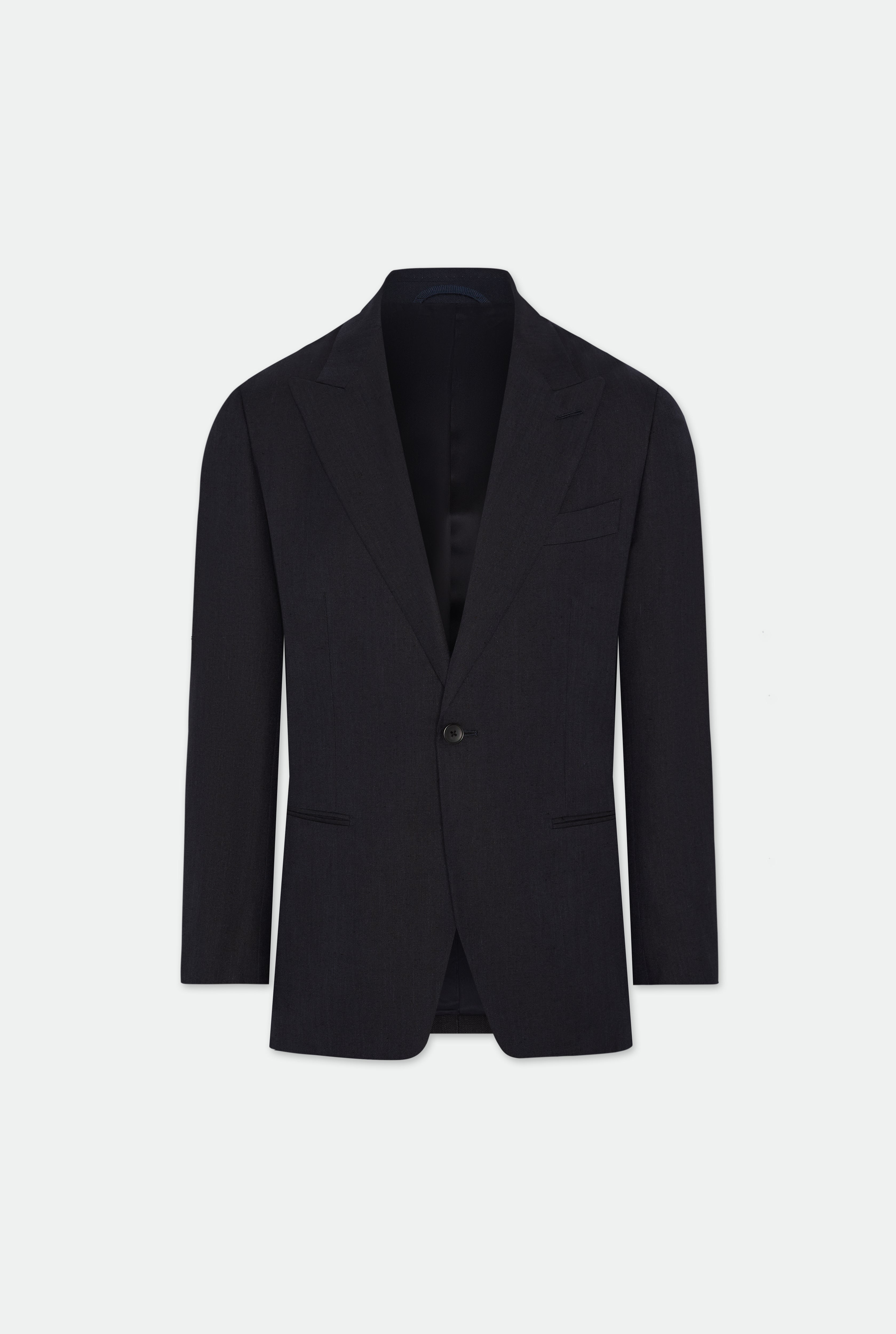 Dimitri Navy Wool Silk Linen Single Breasted Two Piece Wool Suit