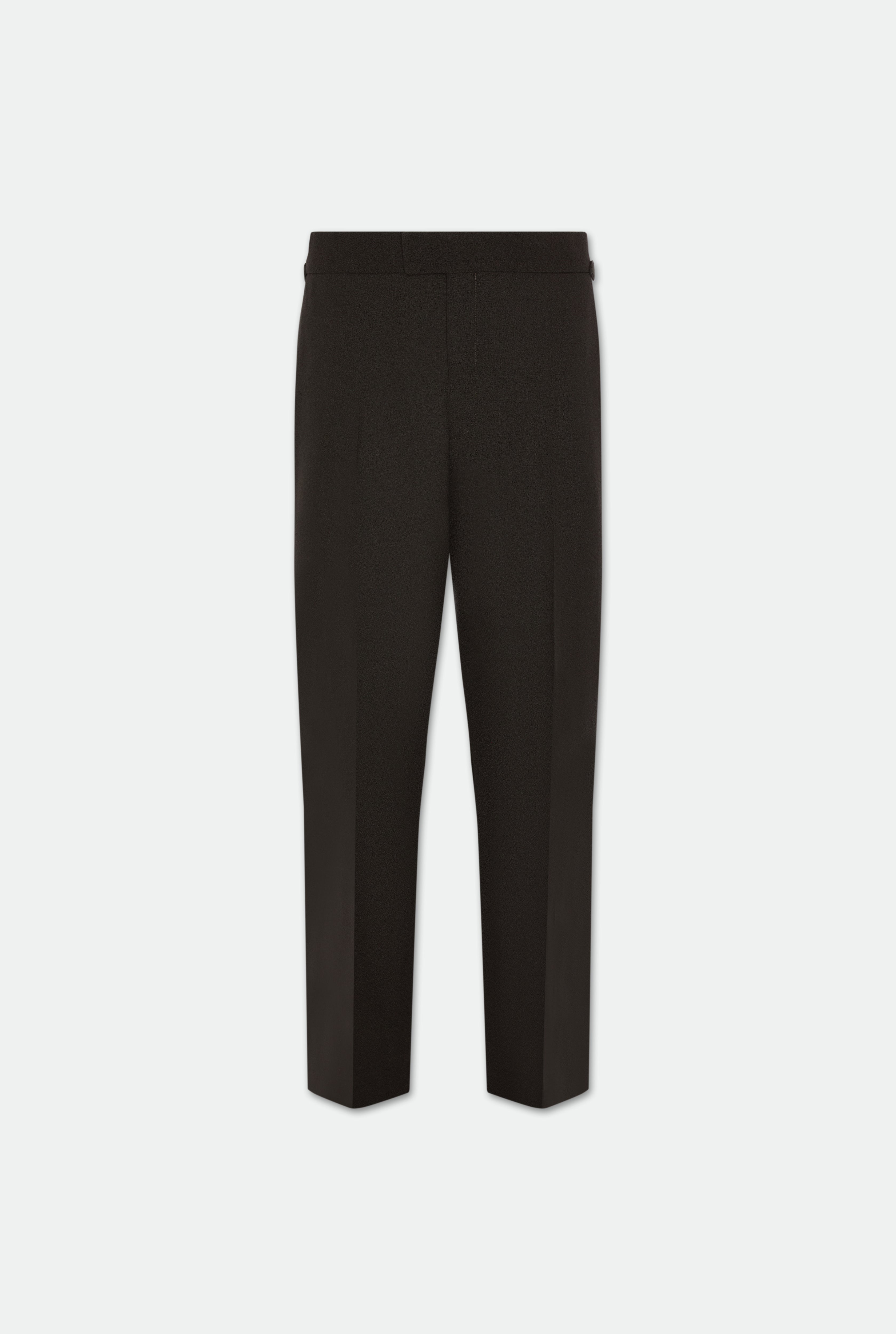 Hector Dark Brown Crepe Double Breasted Two Piece Wool Suit