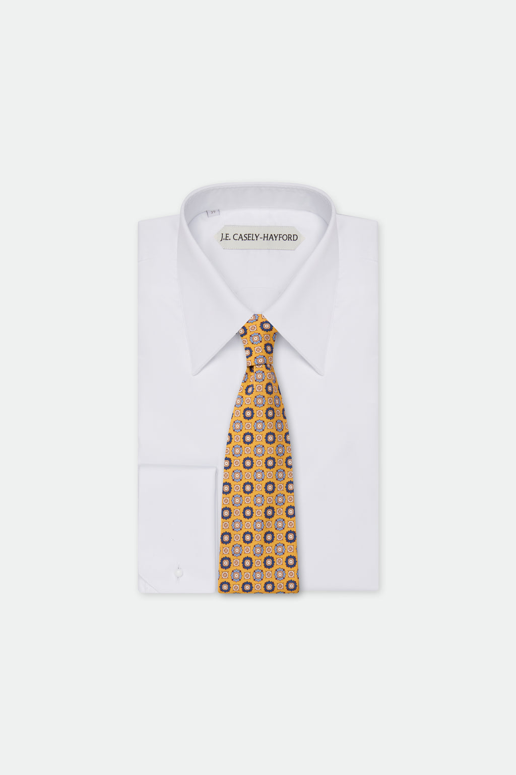 Italian Yellow Geometric Silk Tie