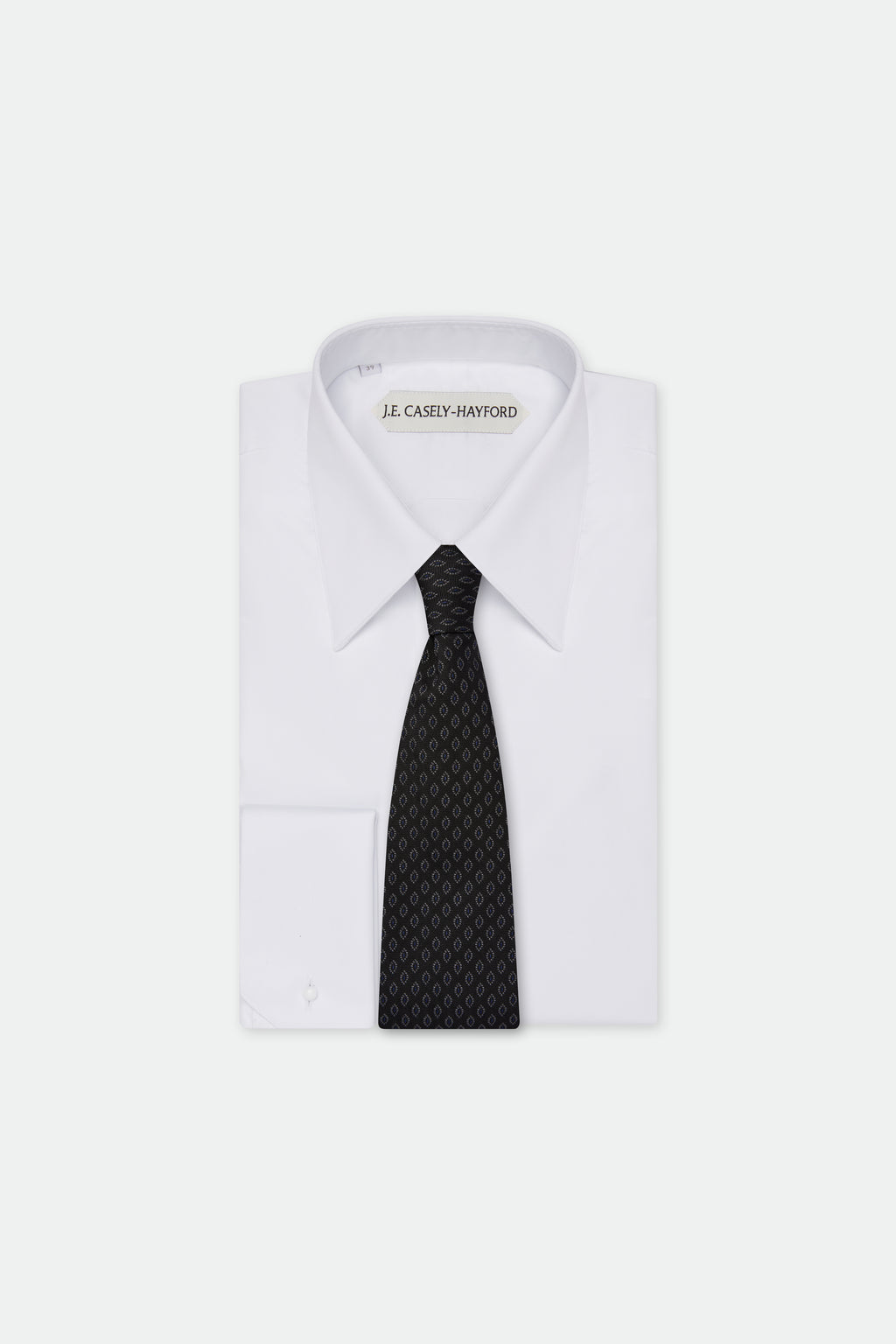 Italian Black Geometric Silk Tie