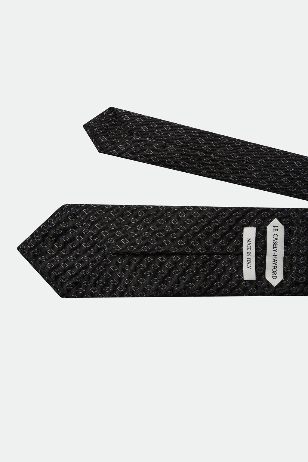 Italian Black Geometric Silk Tie