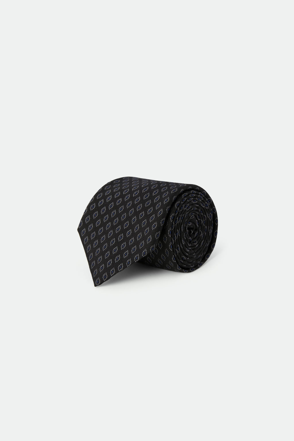 Italian Black Geometric Silk Tie