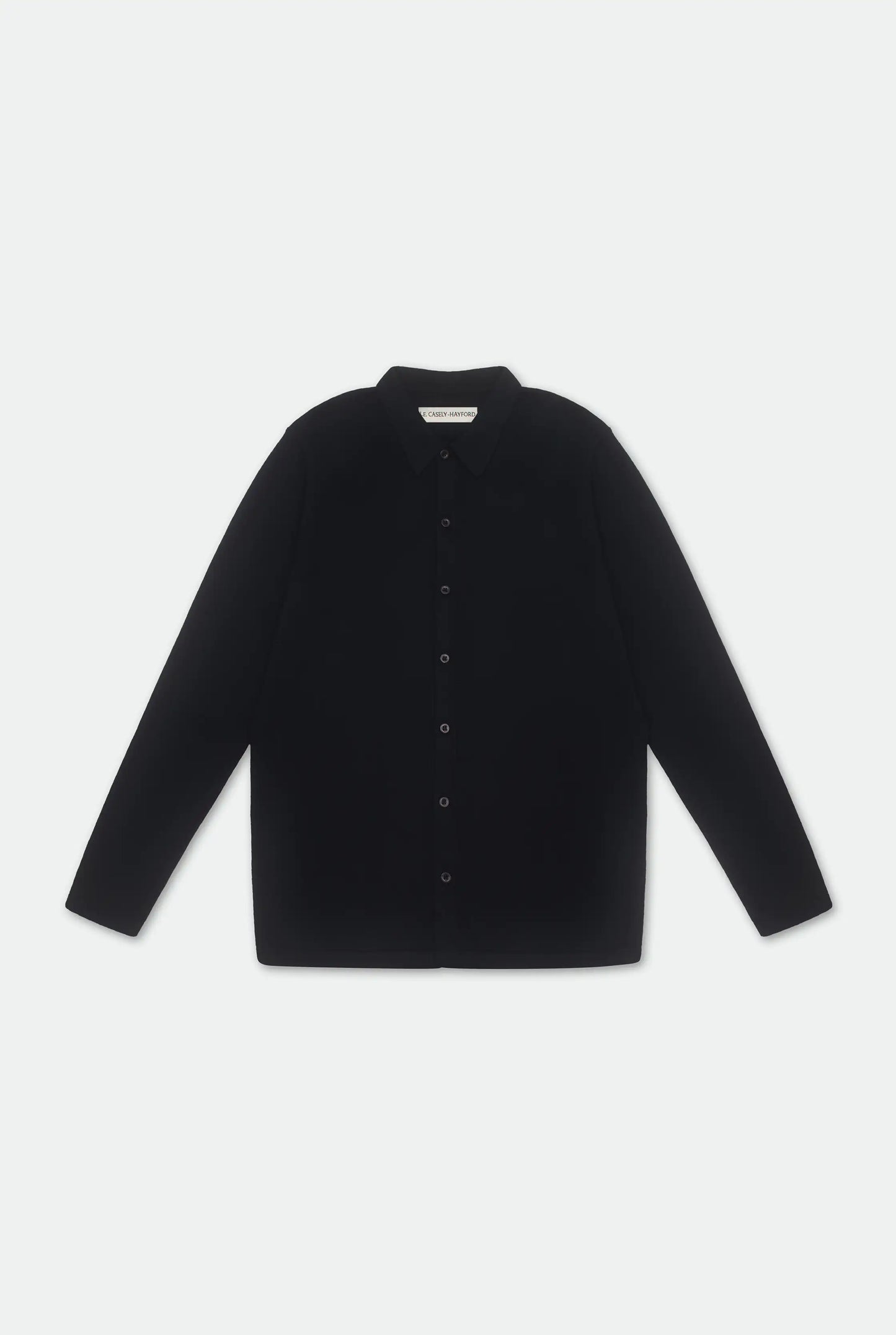 Aksel Black Button Through Knitted Polo Cotton Shirt