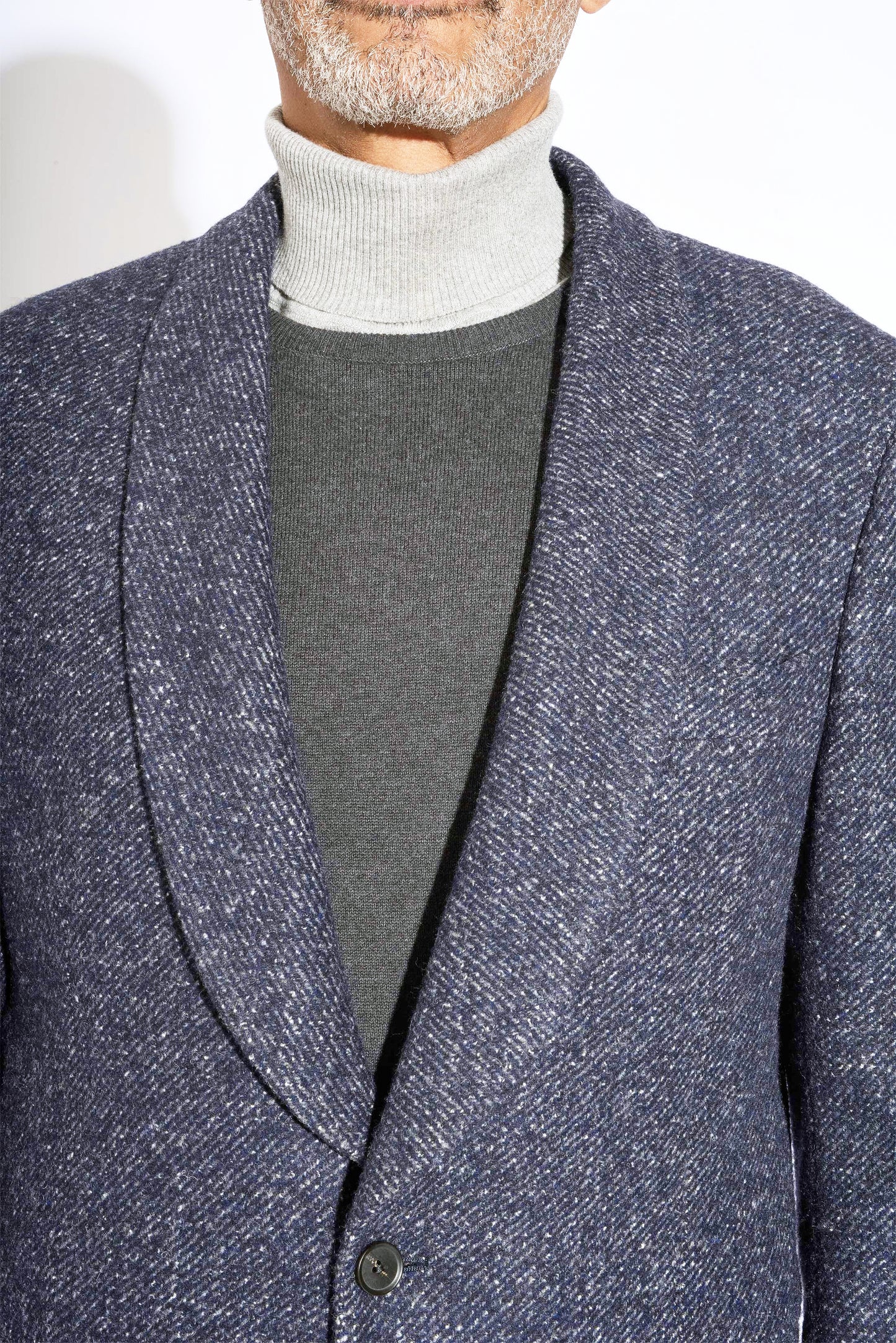 Alexander Navy Single Breasted Shawl Wool Jacket