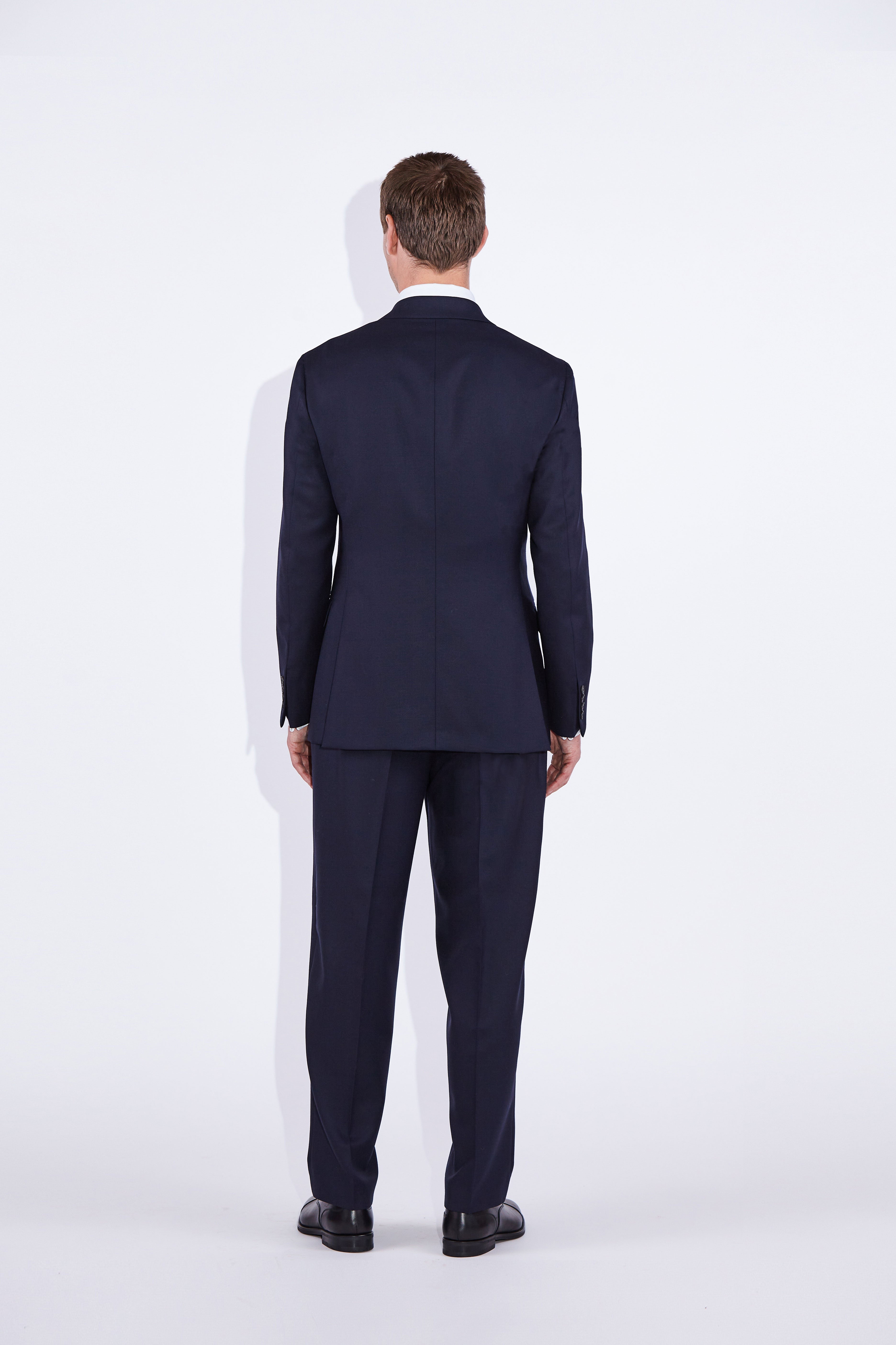 Apollo Navy Concealed Button Wool Suit