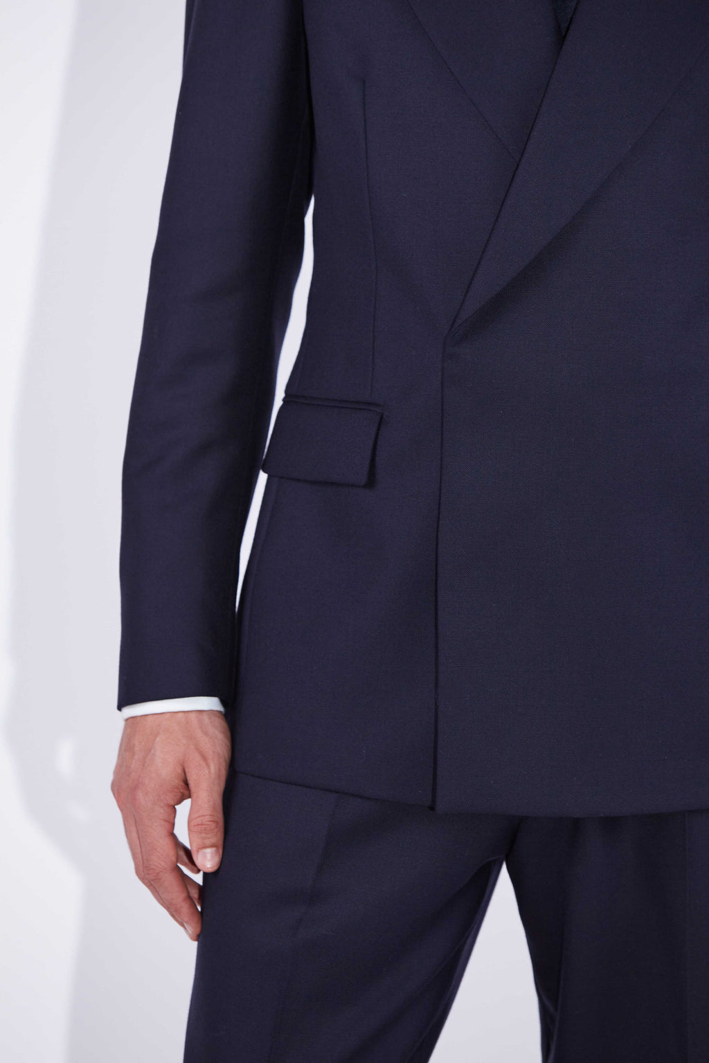 Apollo Navy Concealed Button Wool Suit