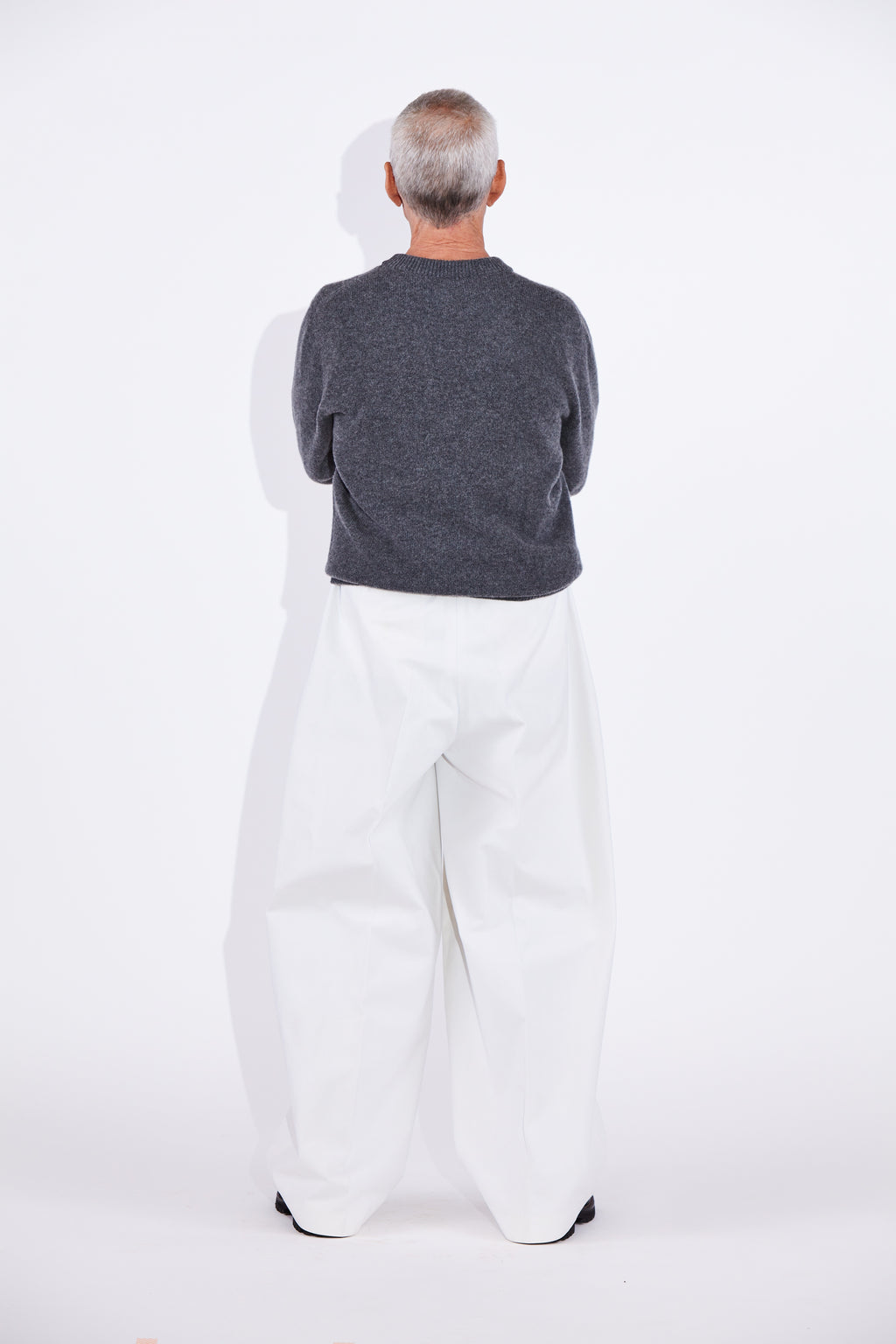 Casely-Hayford Rory Derby Grey Cashmere Crew Neck Knit, product image. 