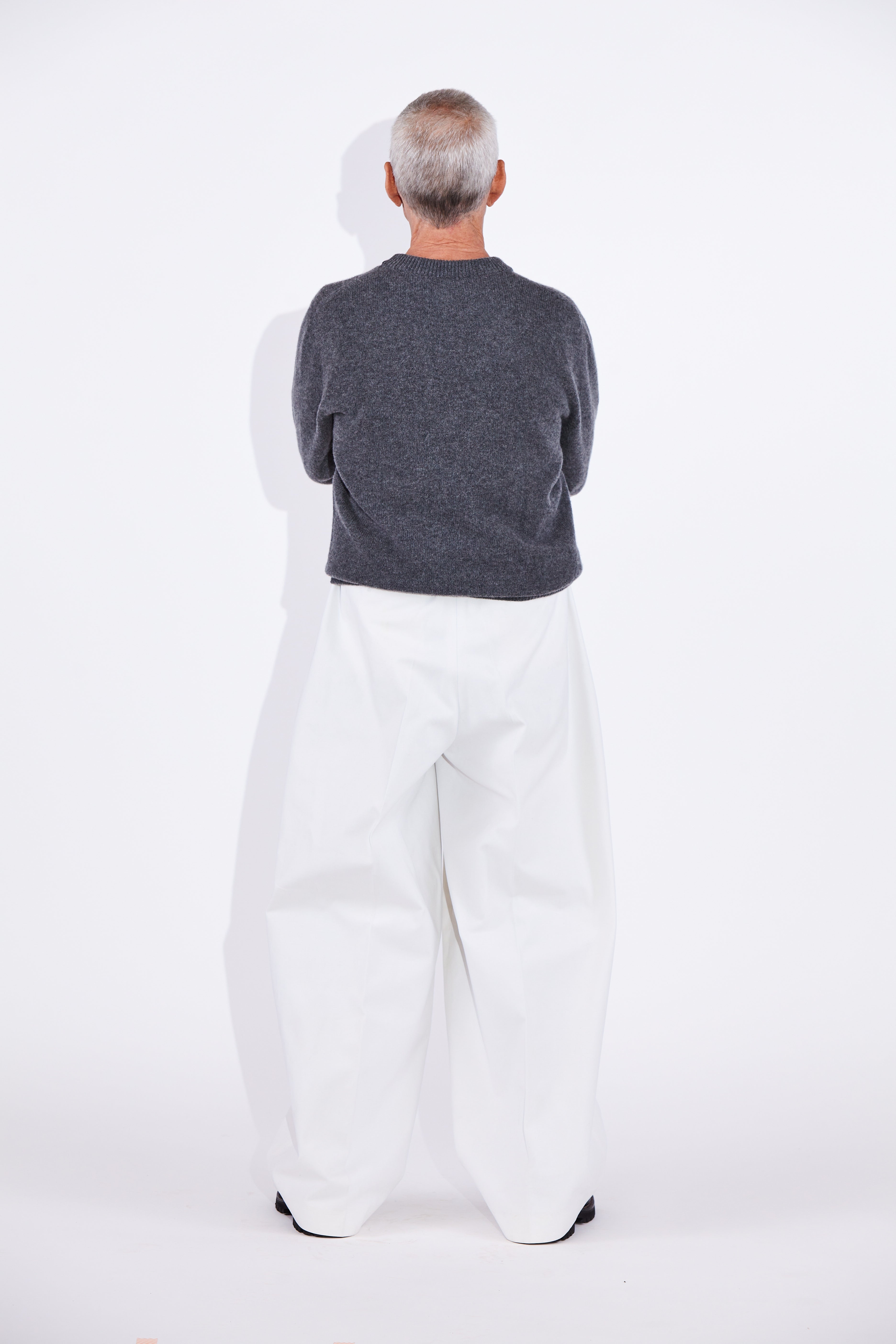 Casely-Hayford Rory Derby Grey Cashmere Crew Neck Knit, product image. 